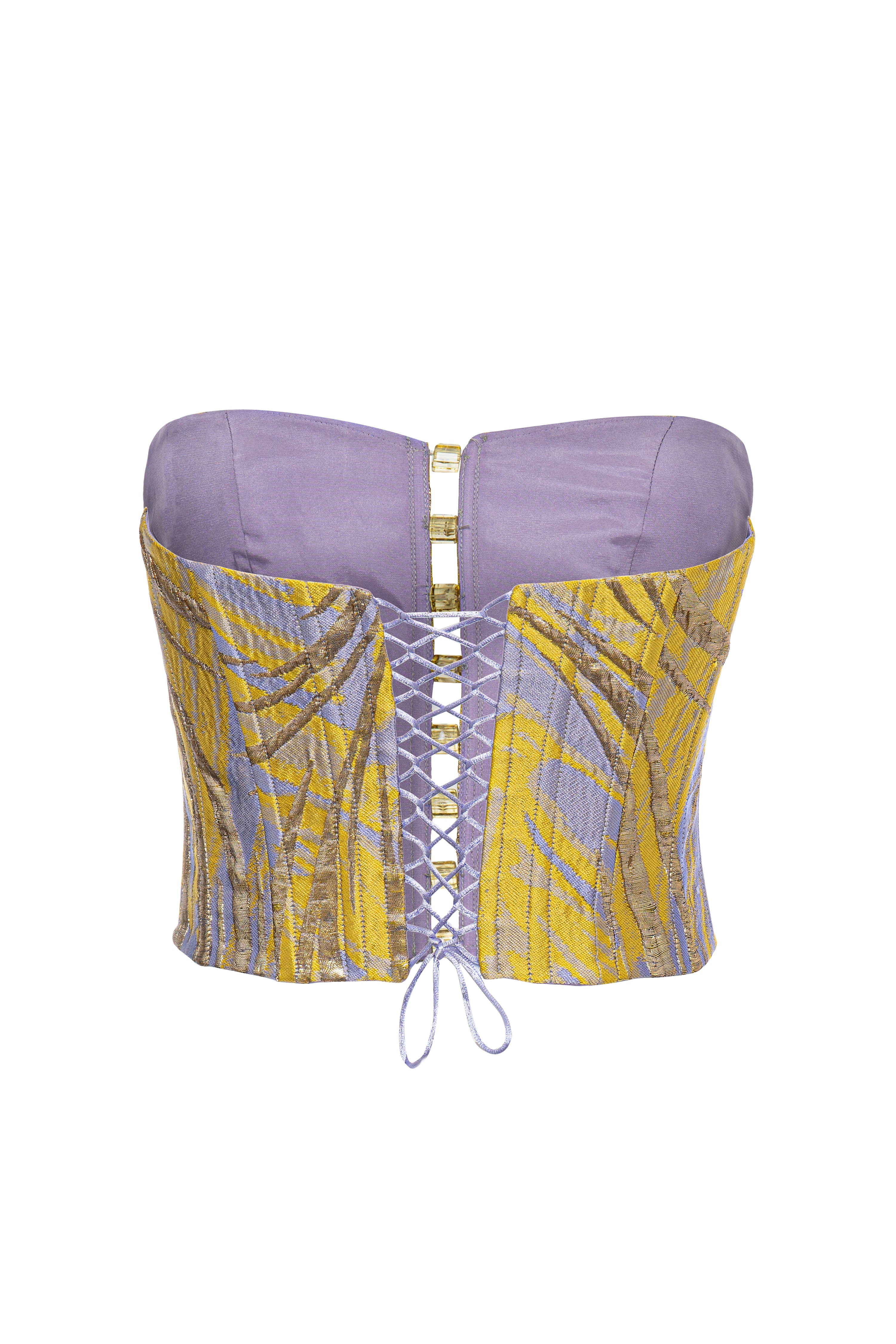 Roccie-Angless Patterned Strapless Corset-Büstiyer-3-Milagron.com