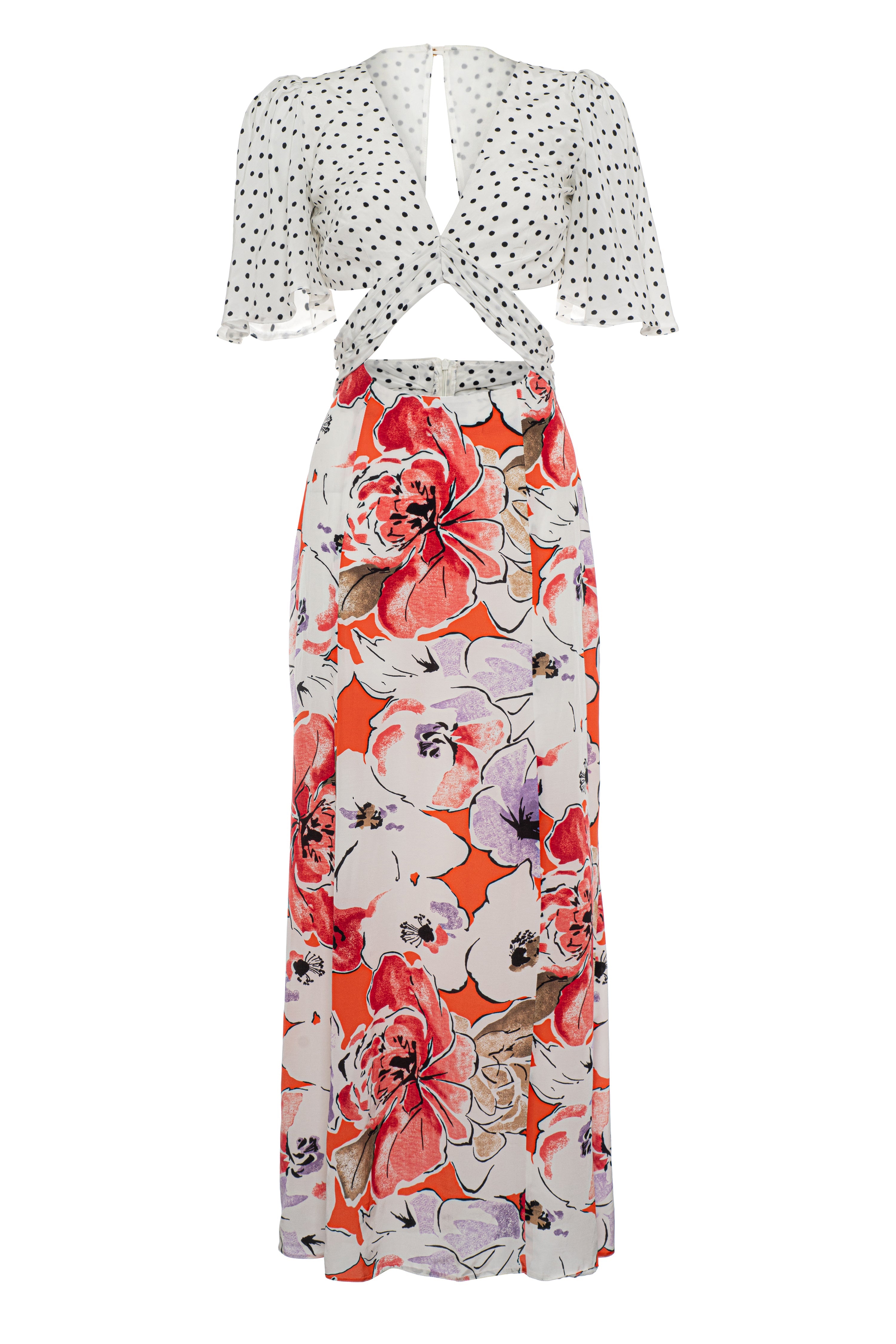 Roccie-Cindy Printed Midi Dress-Elbise-2-Milagron.com