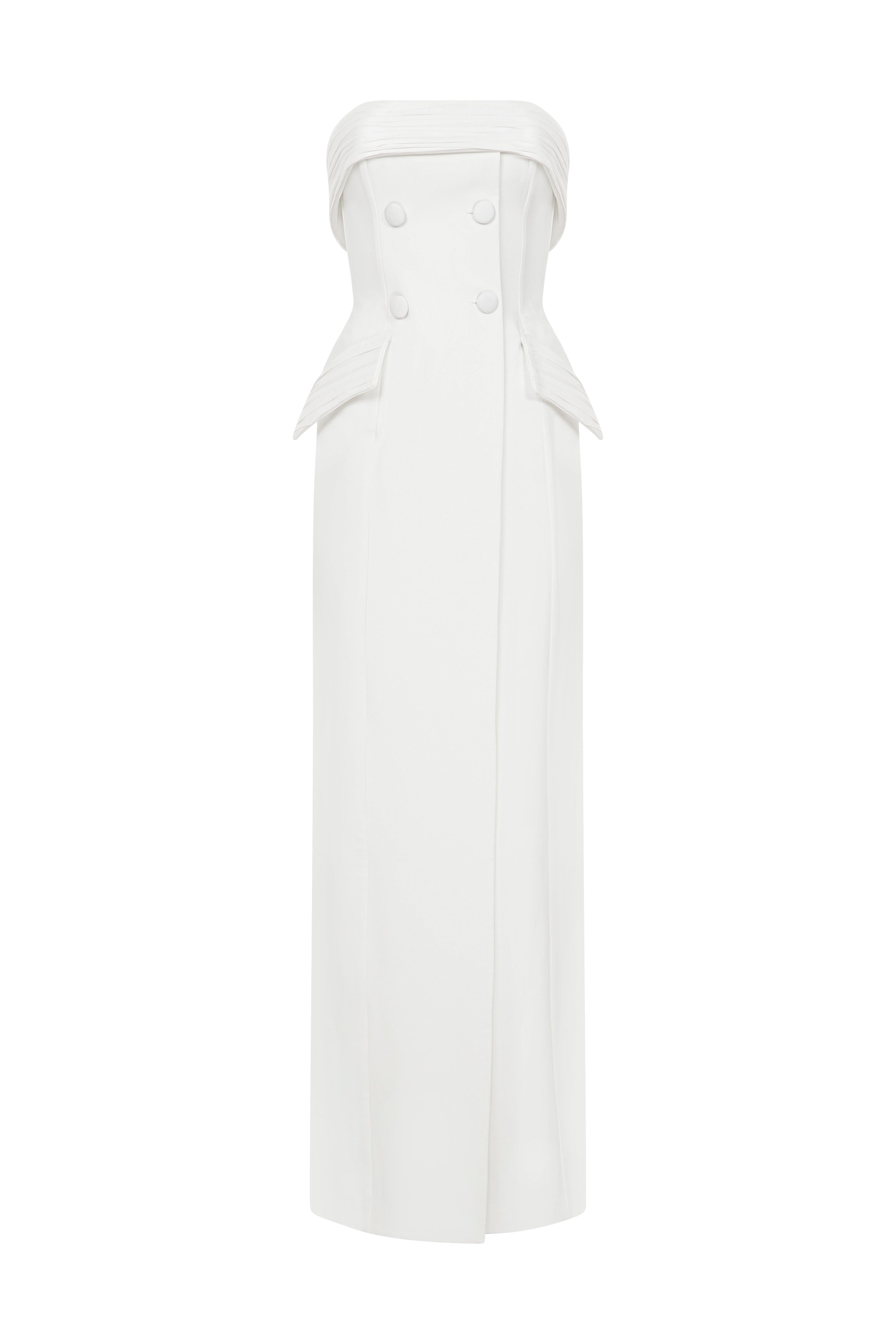 Roccie-Gloria Strapless Wrap Effect Maxi Dress-Elbise-4-Milagron.com