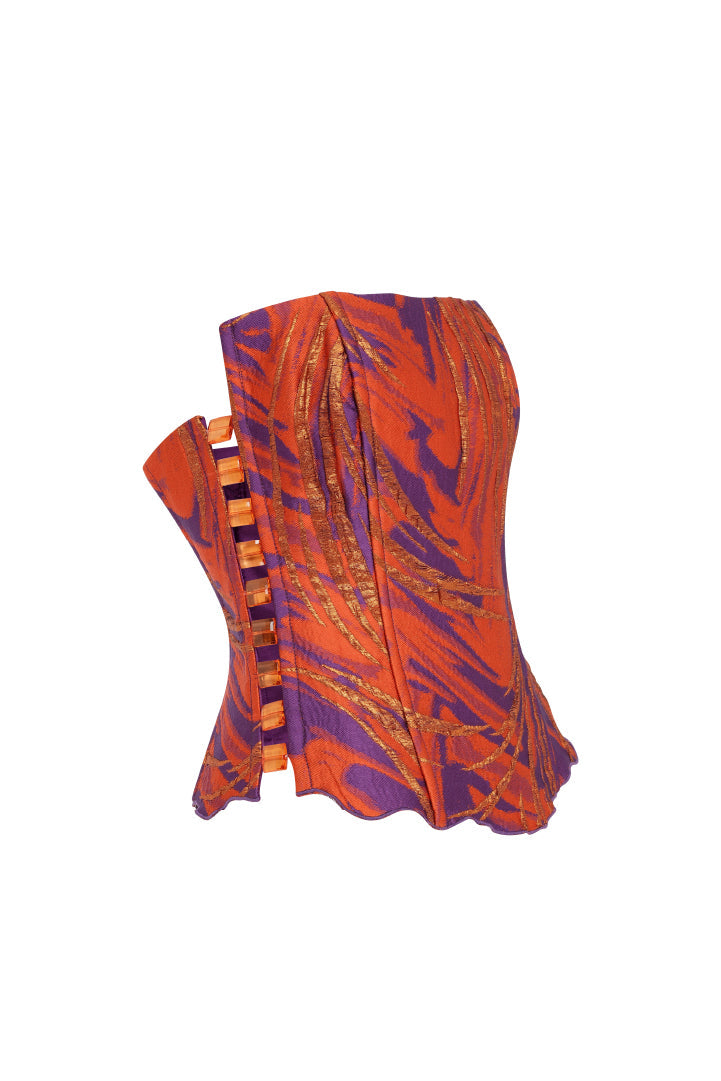 Roccie-Ingrid Patterned Strapless Corset-Büstiyer-2-Milagron.com