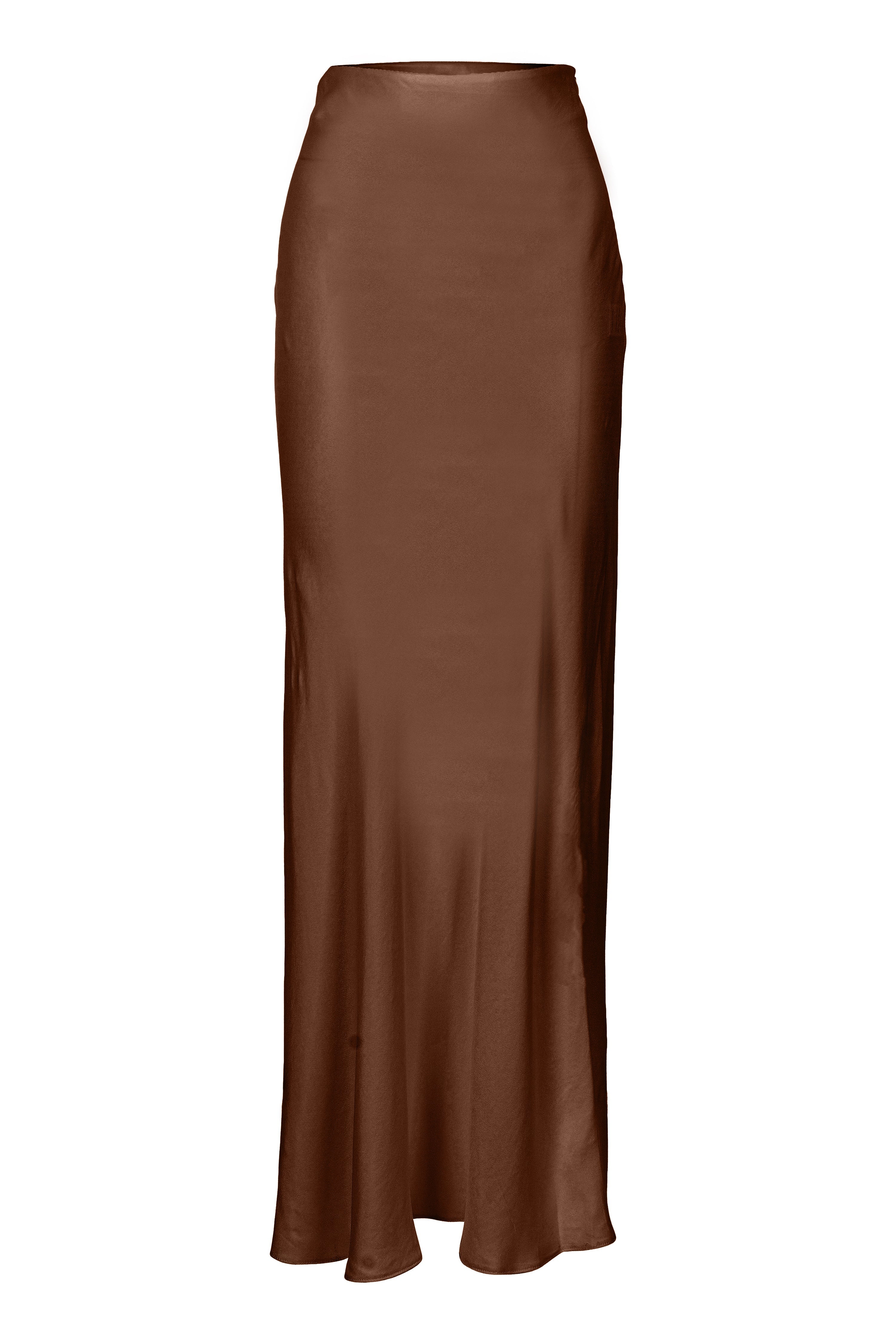 Roccie-Jessie Brown Maxi Skirt-Etek-1-Milagron.com