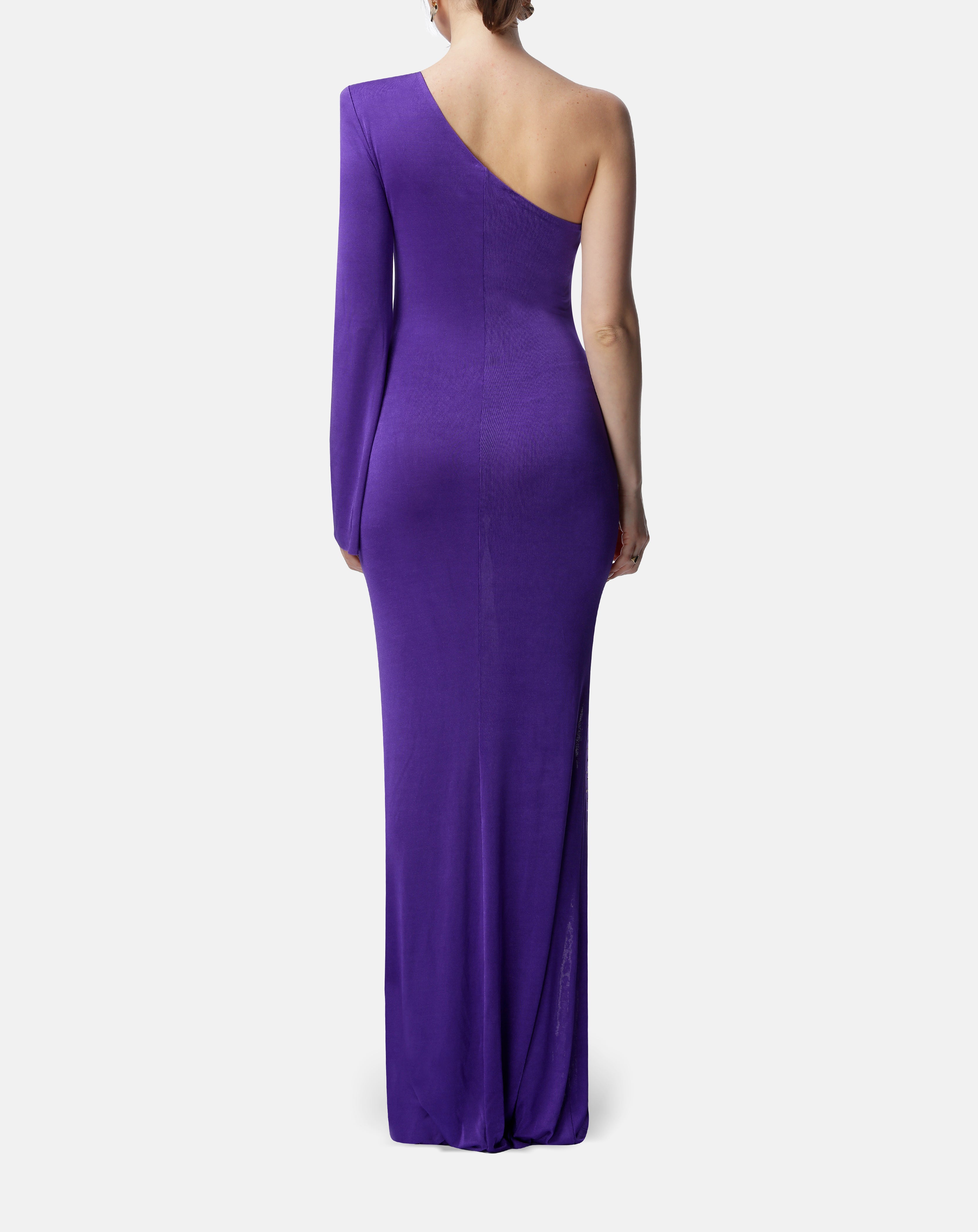 Roccie-Juliana One Sleeve Crystal Embellished Maxi Dress-Elbise-3-Milagron.com