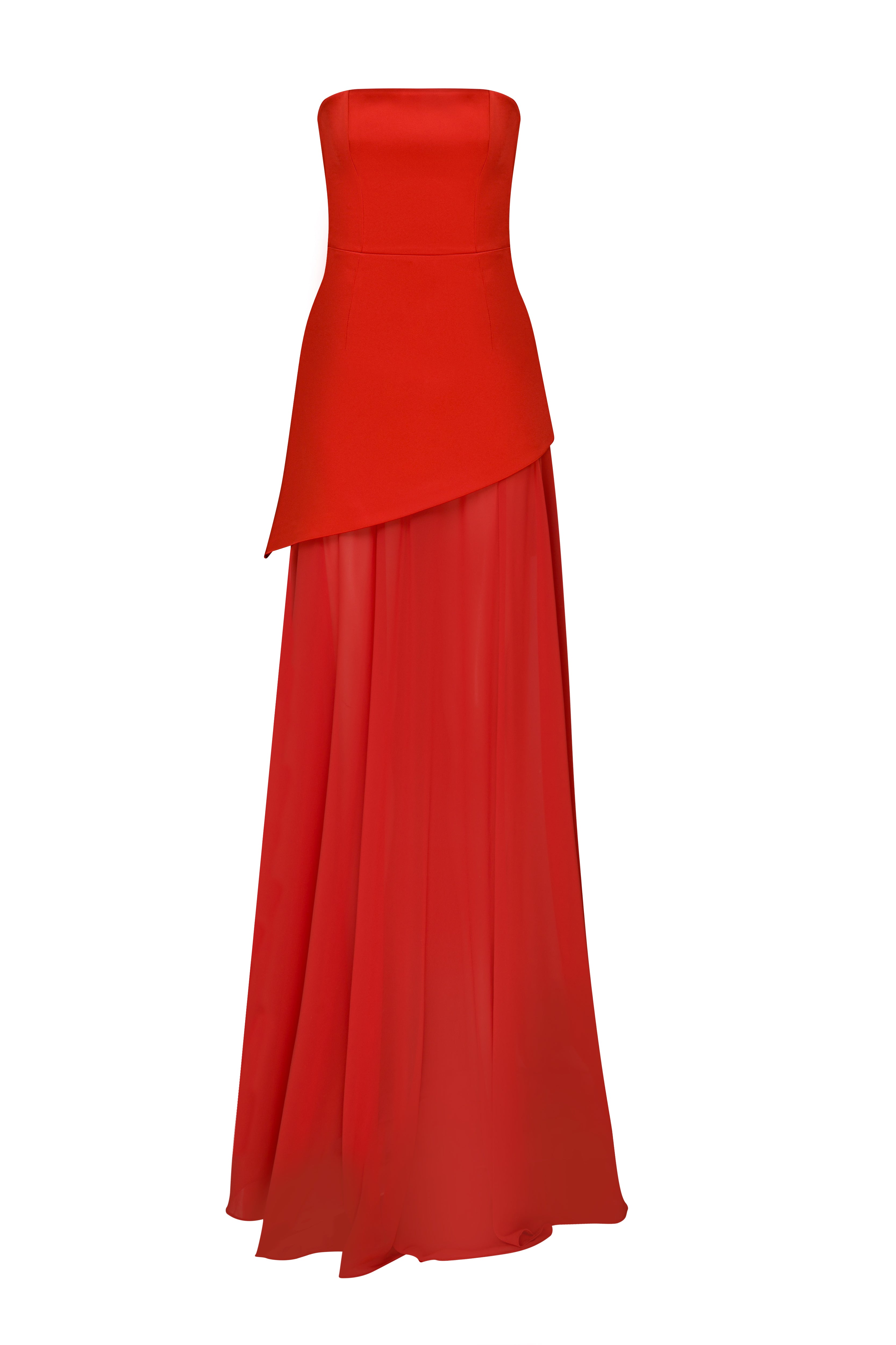 Roccie-Kaila Strapless Asymmetric Maxi Dress-Elbise-5-Milagron.com