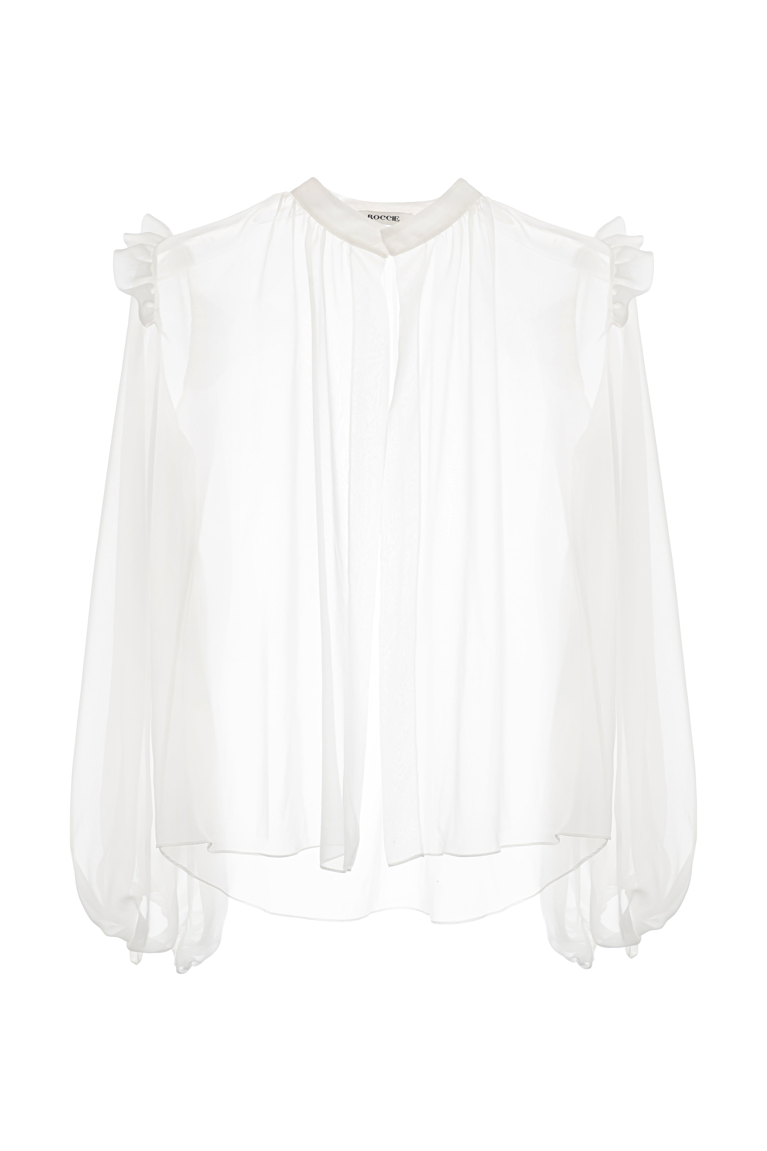 Roccie-Katie White Chiffon Shirt-Gömlek-1-Milagron.com
