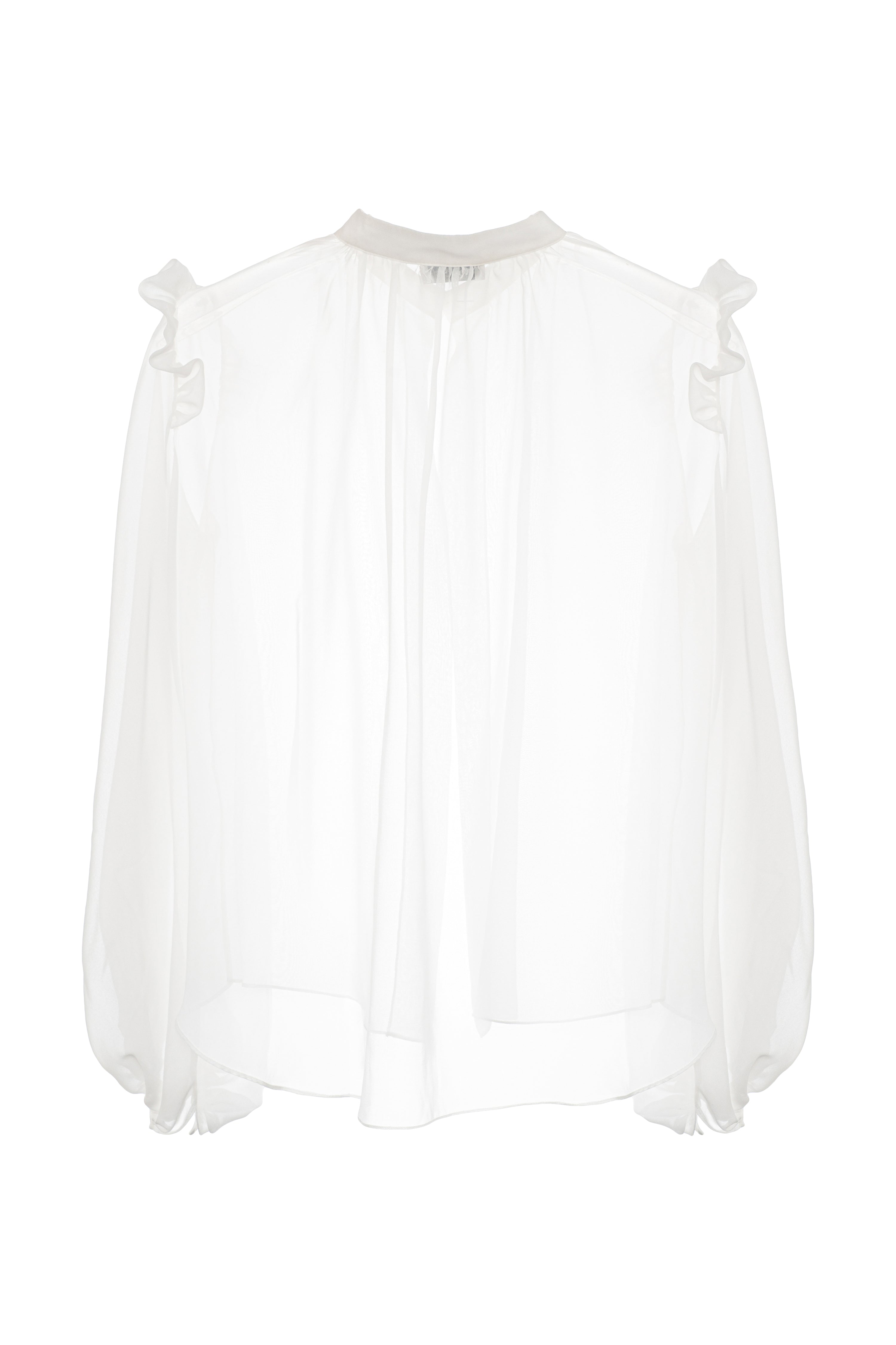 Roccie-Katie White Chiffon Shirt-Gömlek-3-Milagron.com