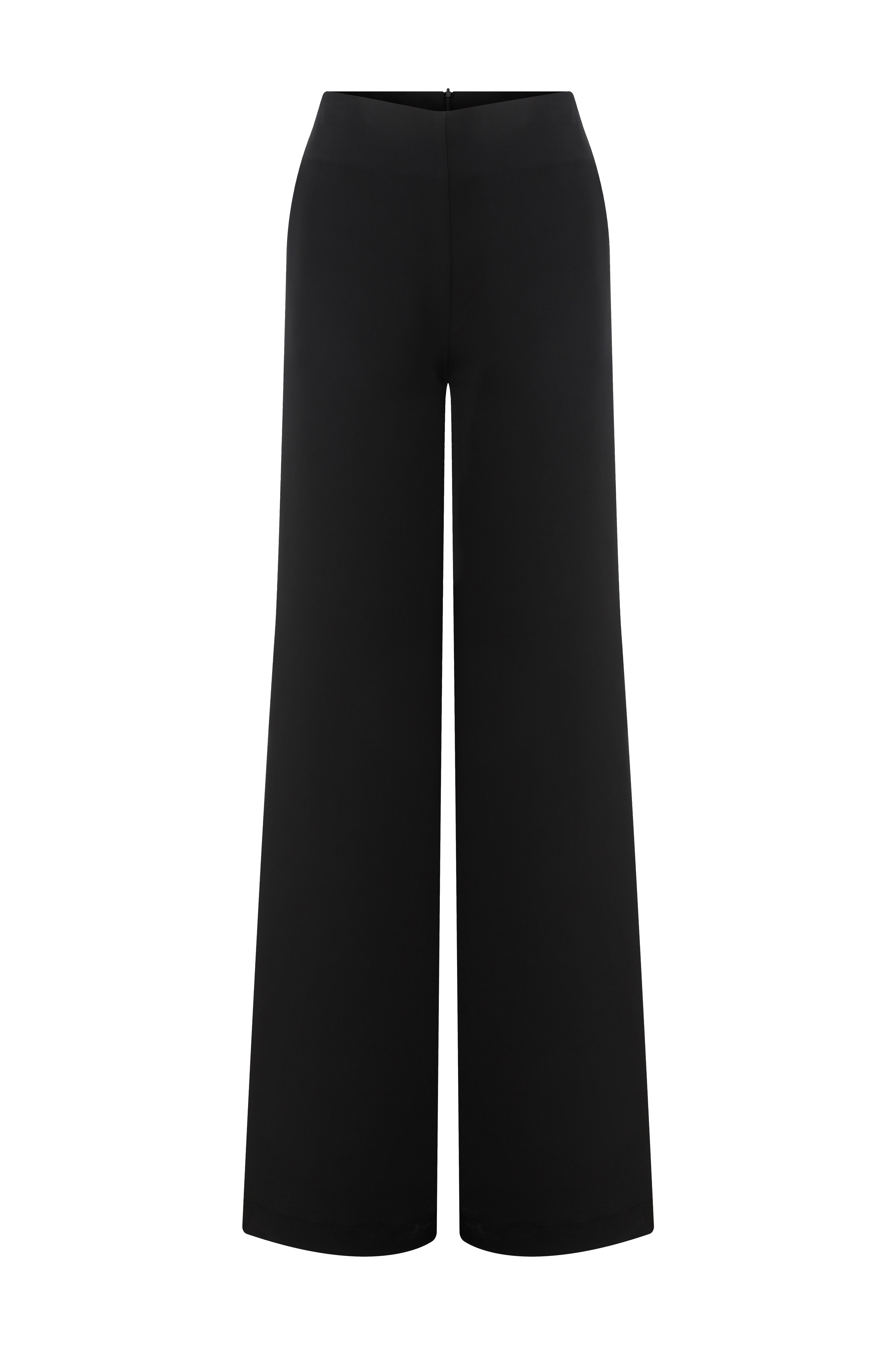 Roccie-Magda Satin Wide Leg Pants-Pantolon-1-Milagron.com