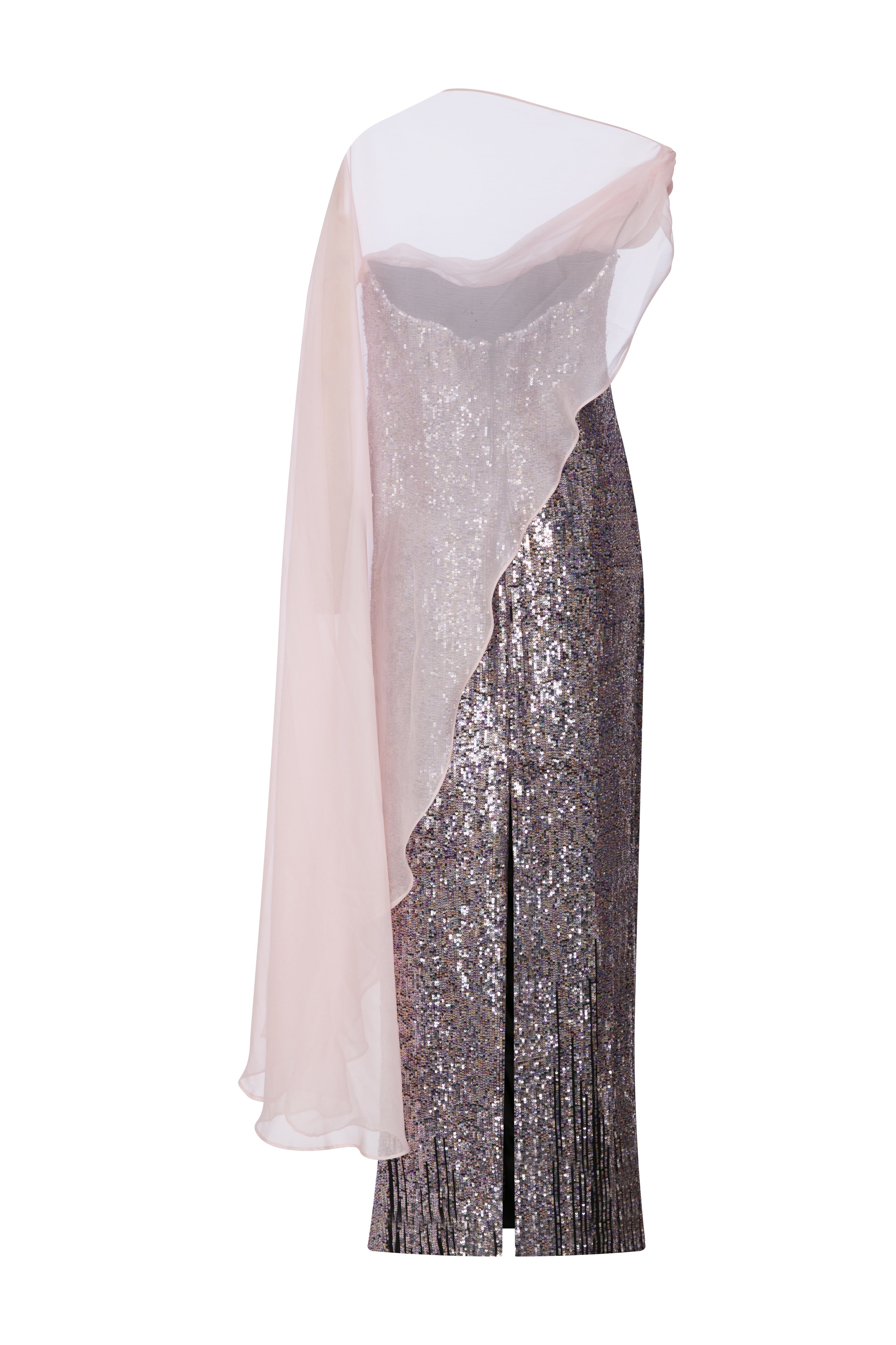 Roccie-Marysia Sequined One Shoulder Maxi Dress-Elbise-3-Milagron.com