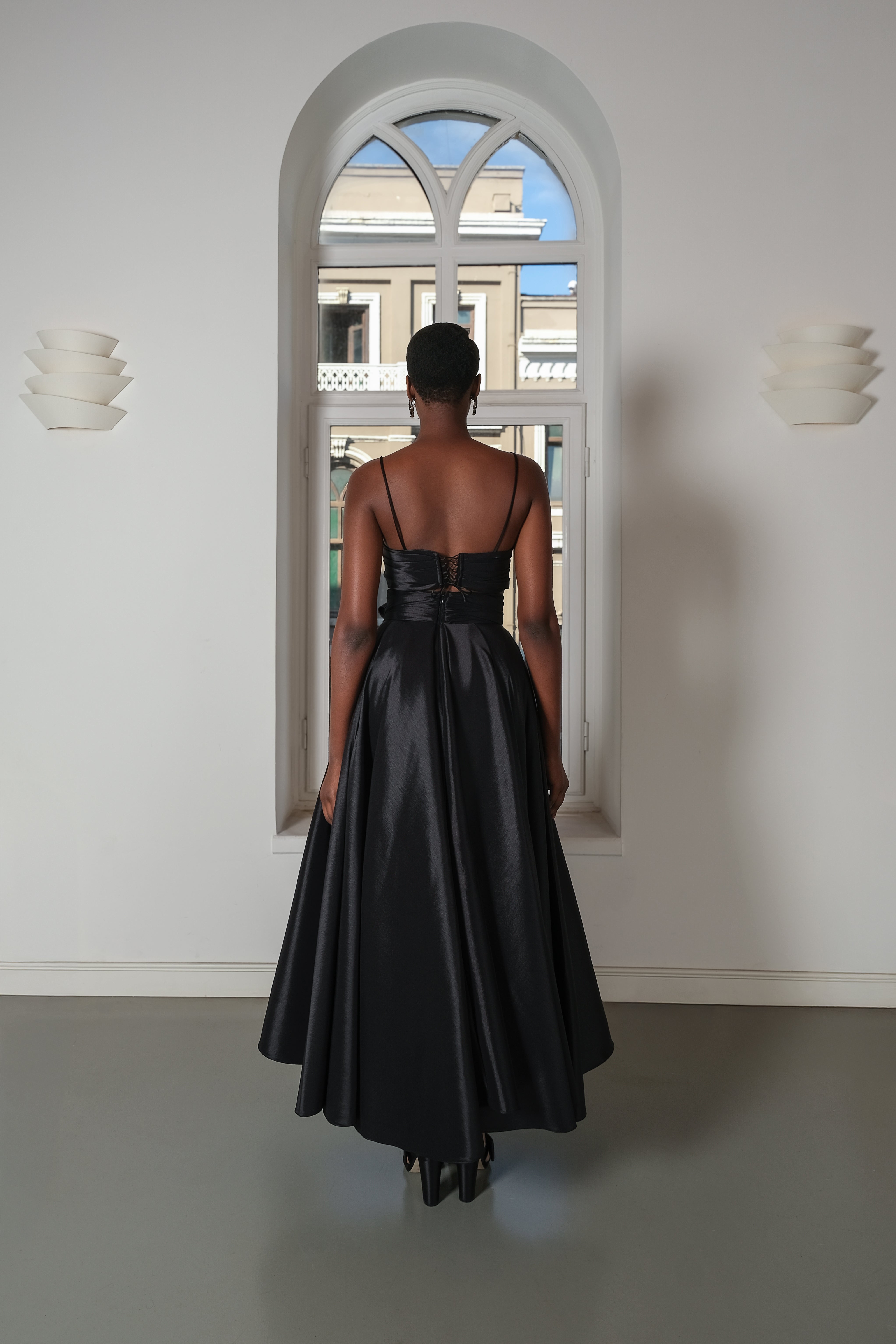 Roccie-Rosalinda Taffeta Maxi Skirt-Etek-3-Milagron.com