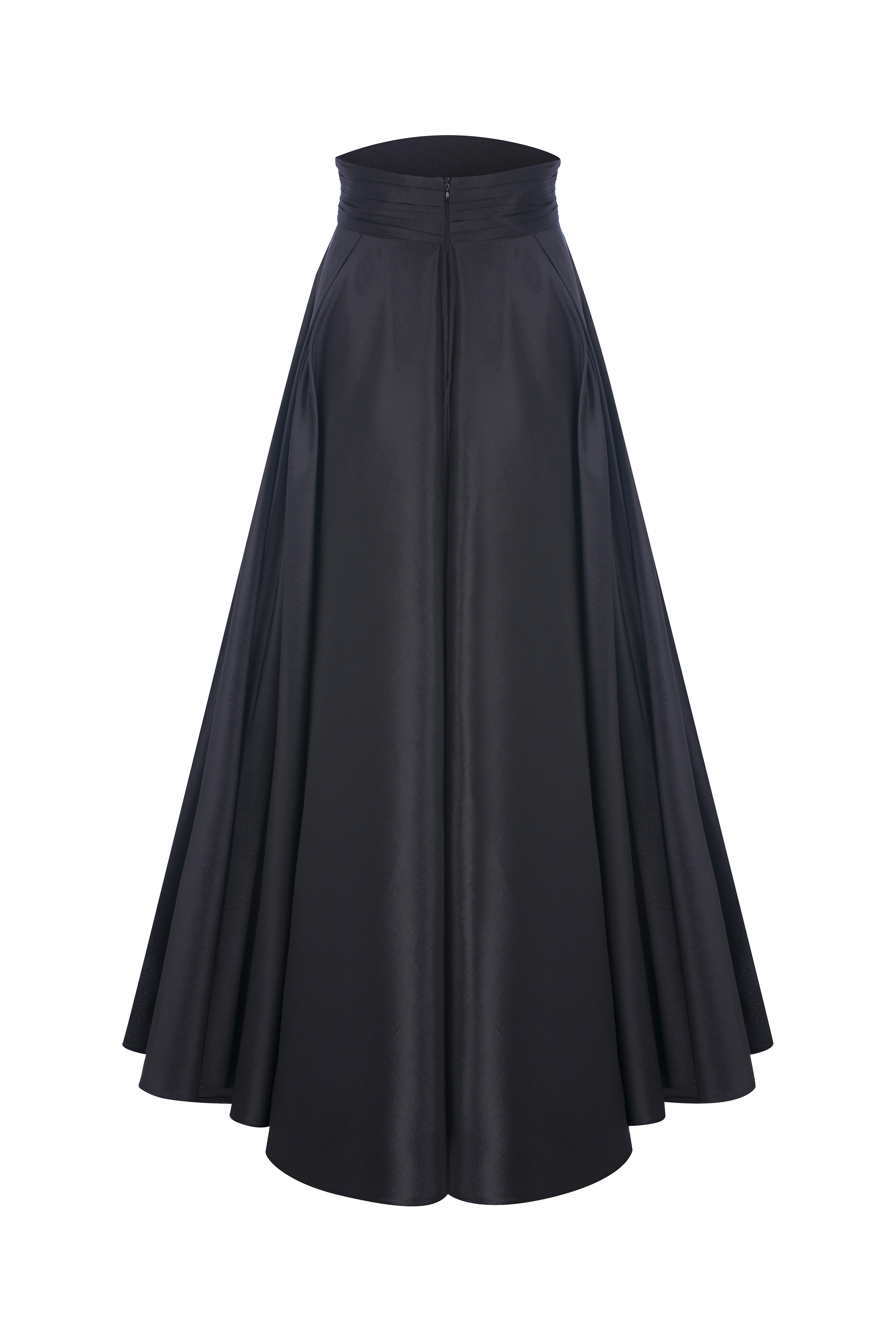 Roccie-Rosalinda Taffeta Maxi Skirt-Etek-6-Milagron.com