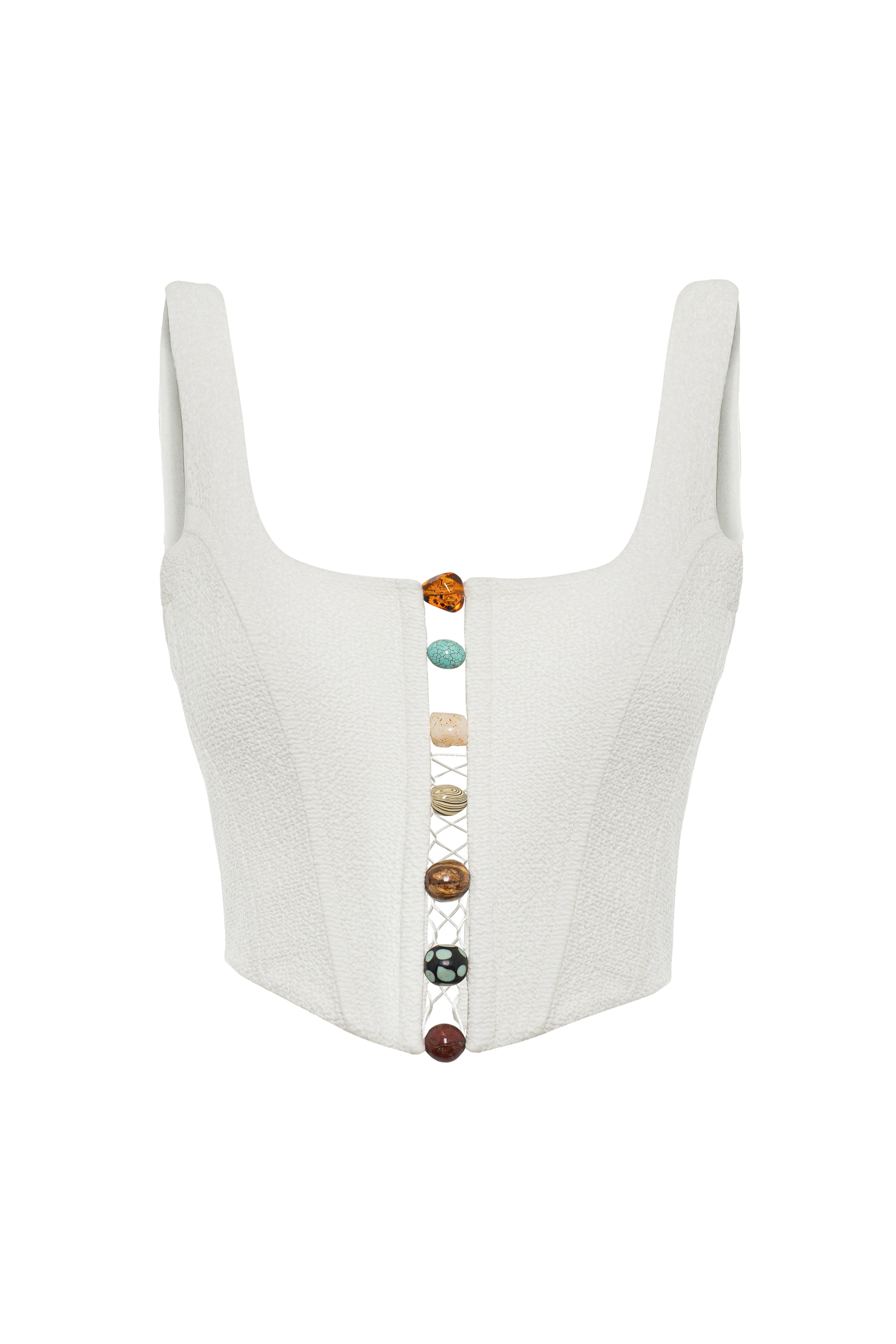 Roccie-Sandra Naturel Stone Cotton Blend Corset-Büstiyer-1-Milagron.com