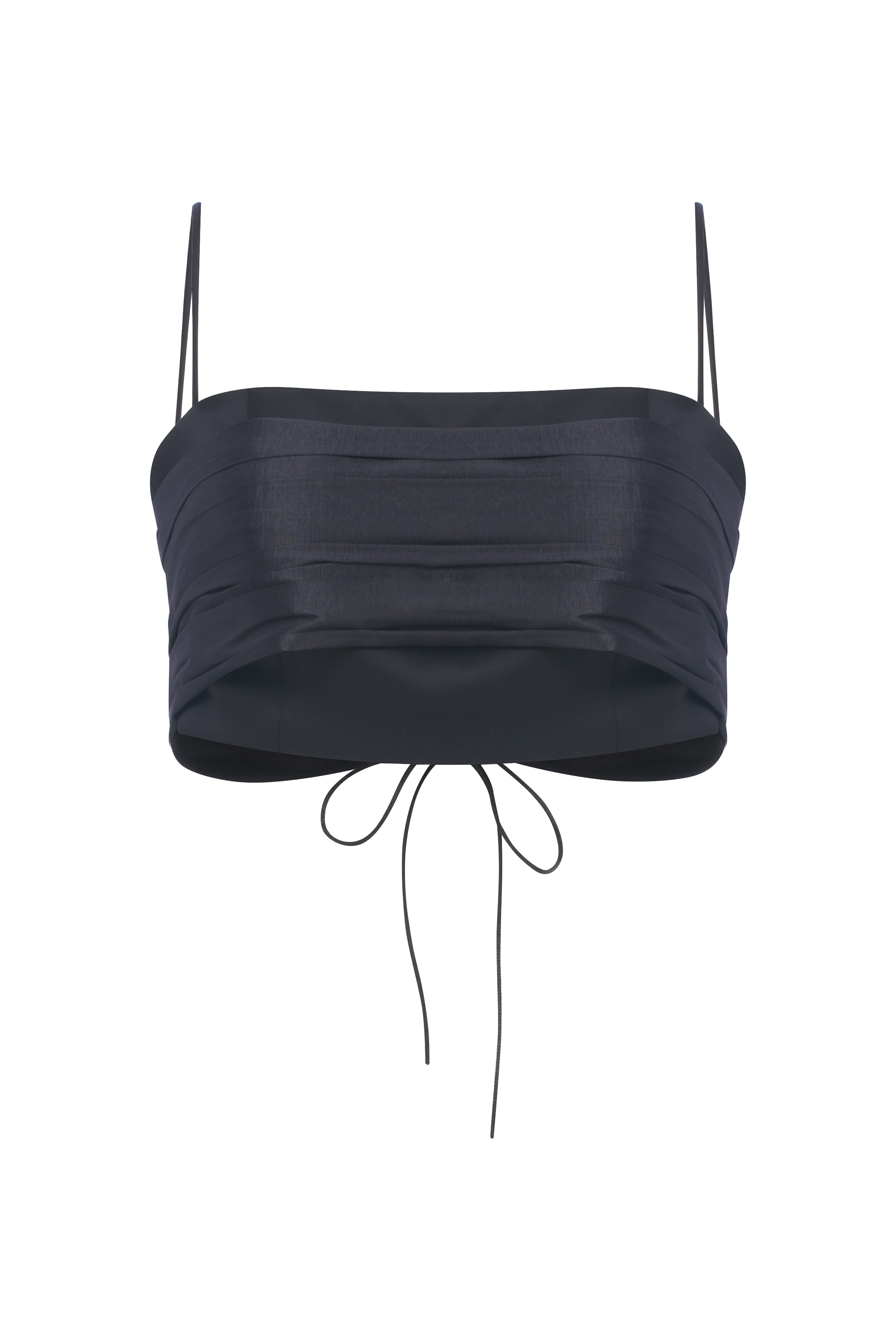 Roccie-Stella Strappy Mini Top With Taffeta And Satin Mix-Top-2-Milagron.com