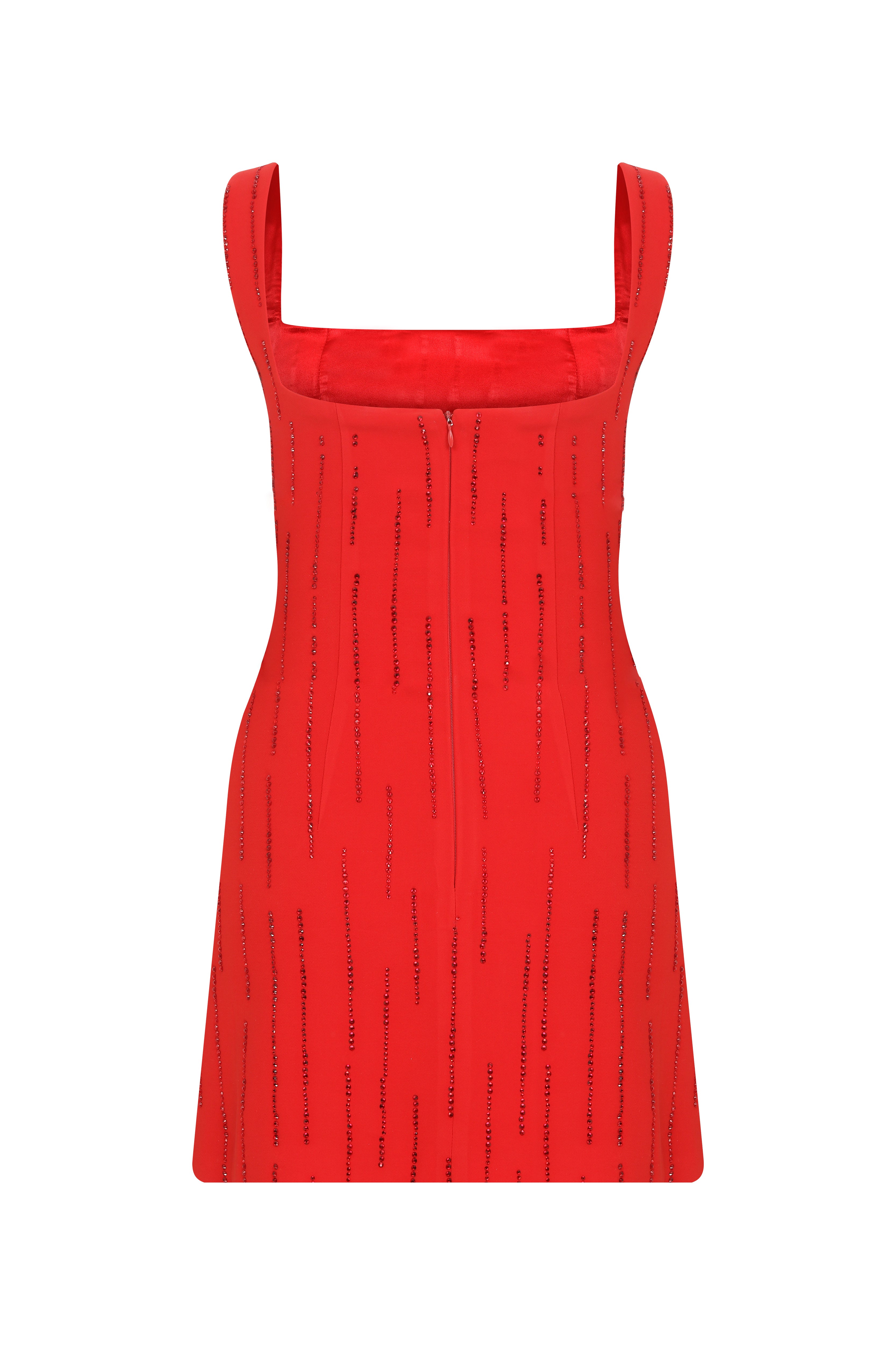 Roccie-Viola Crystal Embellished Mini Dress-Elbise-5-Milagron.com