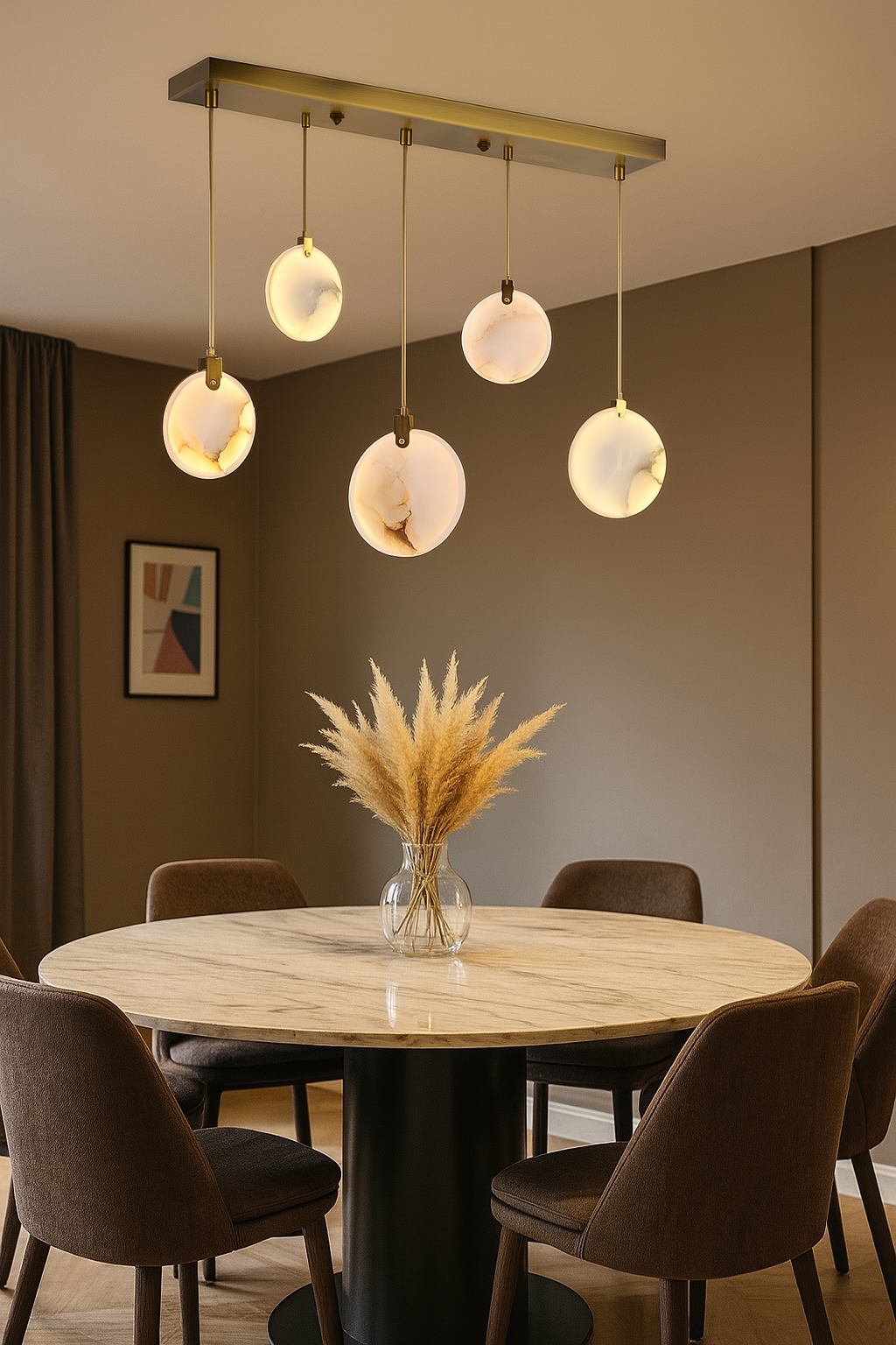 Bloom 5'Li Ledli Mermer Avize Ra-Avz- 6143-93-28