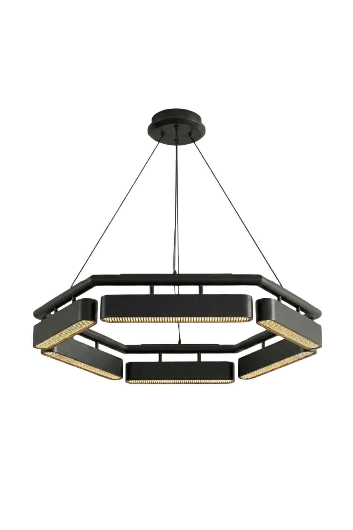 Fornexa Modern Altıgen Led Avize - Lüks Tasarım Mermer Desenli Ve Metalik Kaplama Salon Aydınlatması - Ra-Avz- 6083-26-50