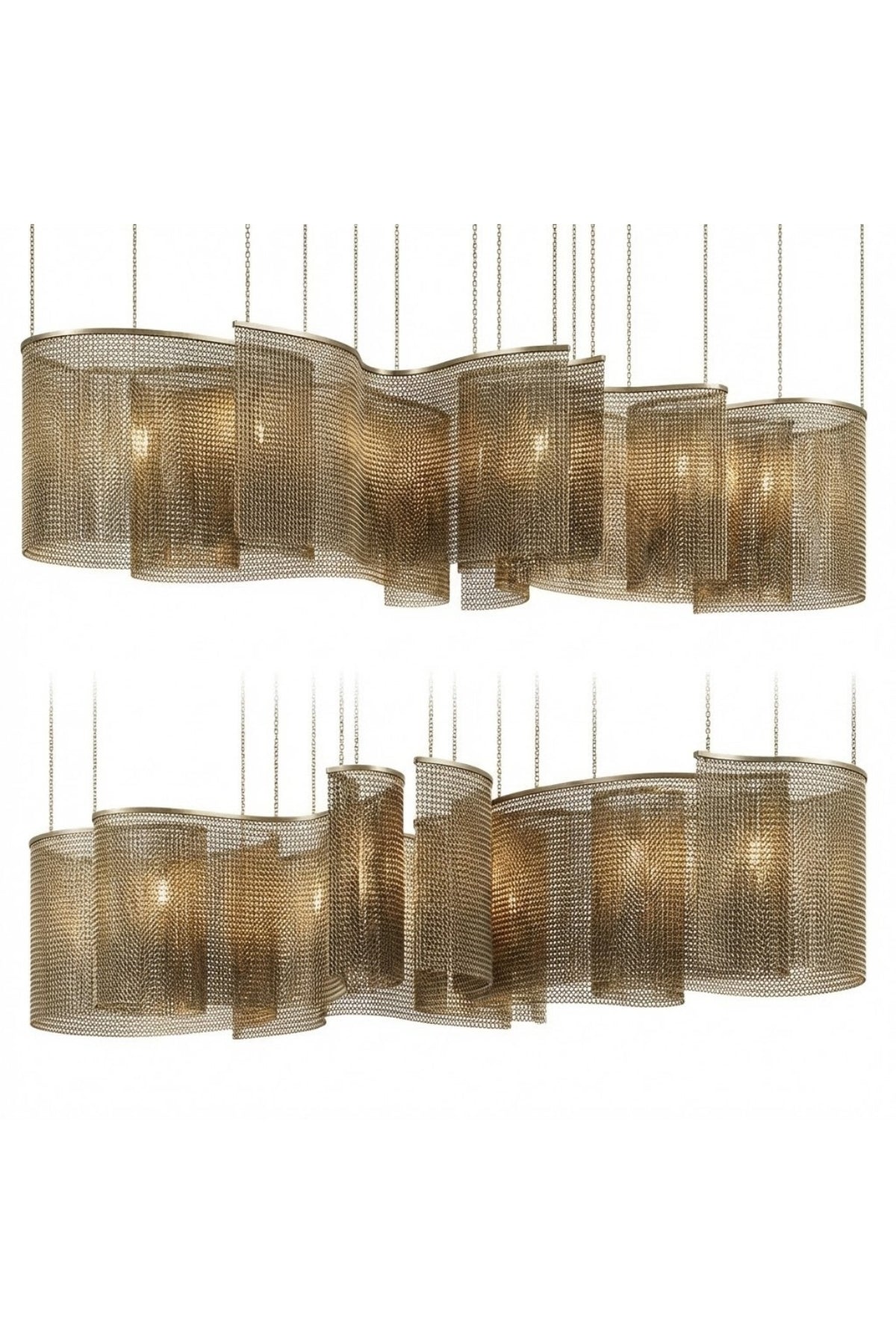 Hesoria Dalgalı Form Metal Zincir Tasarım Avize - 8541-0256