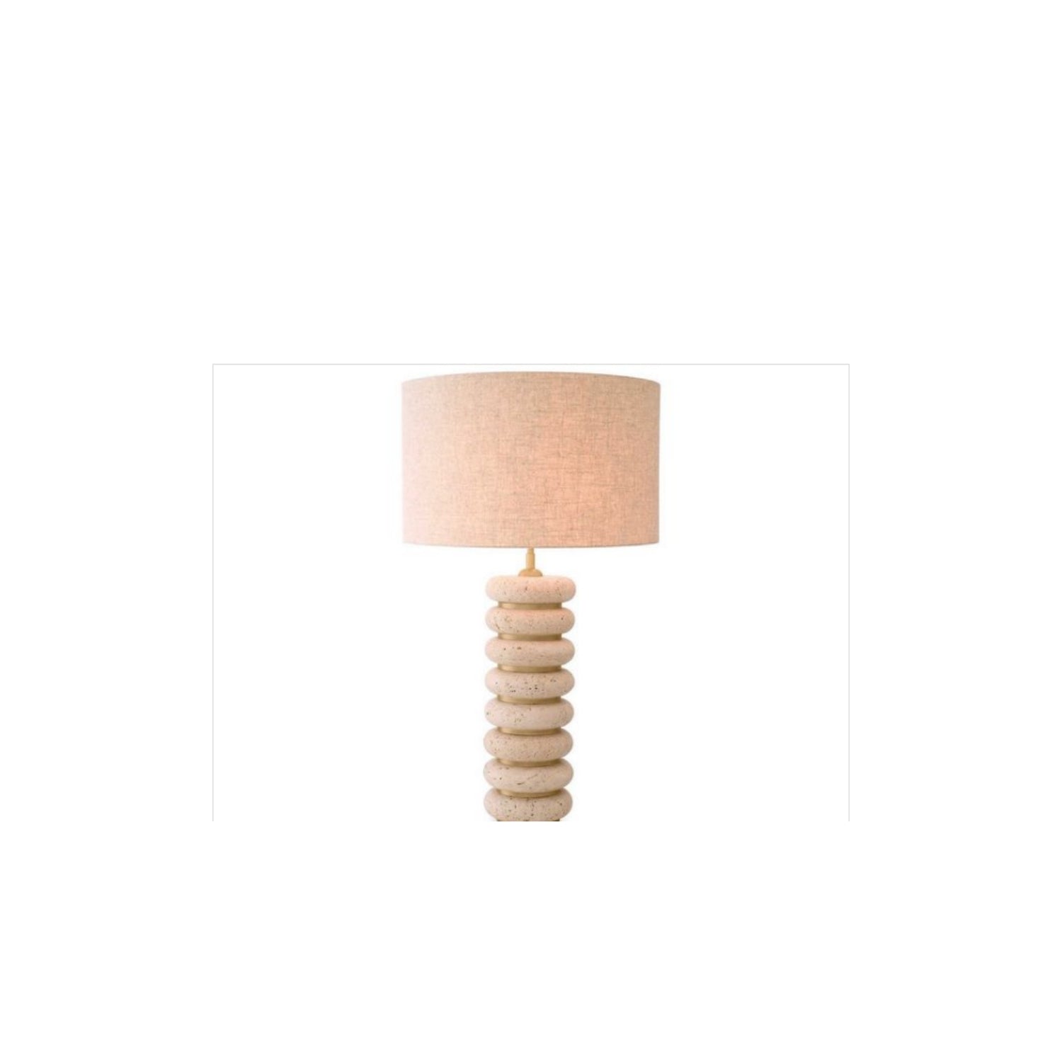 Pedra Lüks Modern Doğal Traverten Taşlı Eskitme Altın Abajur 50 Cm Salon Yatak Odası Masa Lambası Pdr-32Ul