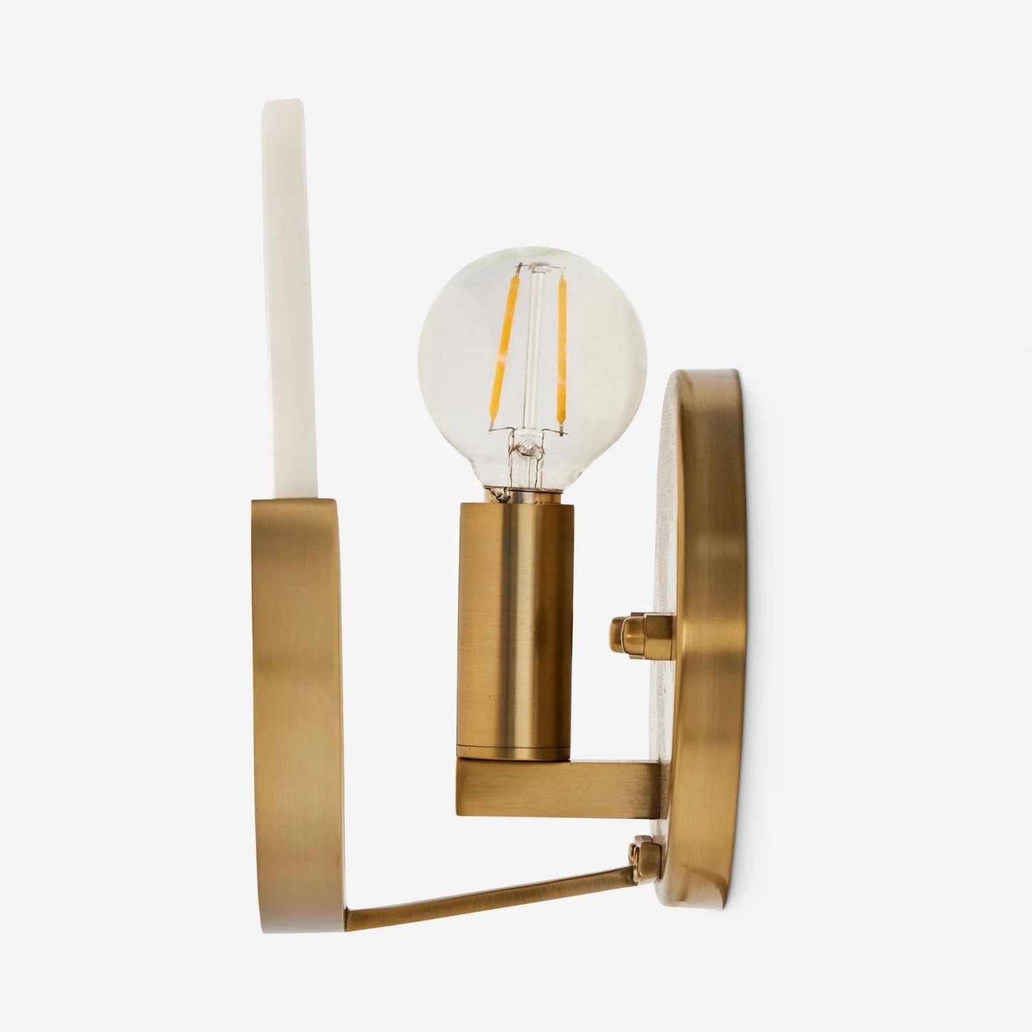 Pura Lüks Mermer Detaylı Metal Aplik - Modern Duvar Lambası