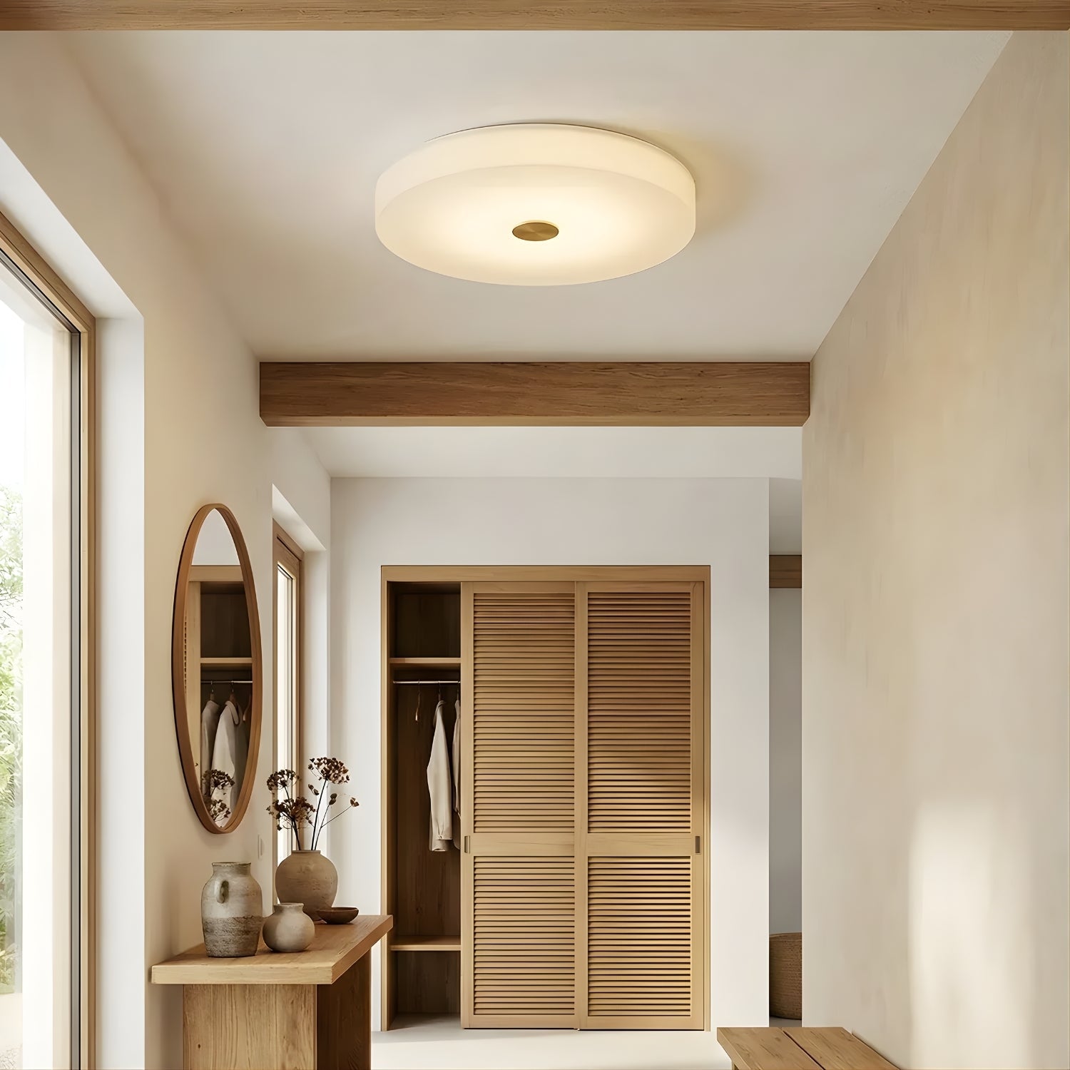 Sophirox Modern Lüks Dairesel Doğal Alabaster Taşlı Tavan Sıfır Avize (Soph-Rnd-Alb)