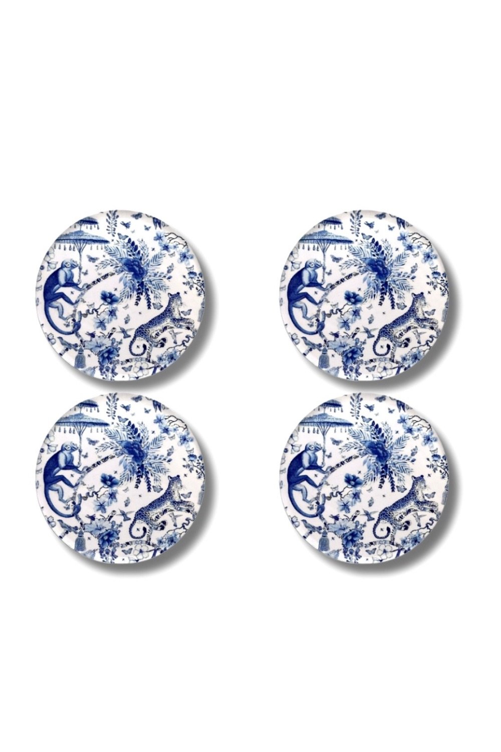 Rooms Design Studio-Bleu Blanc Collection Bardak Altlığı 4'lü Set-Bardak Altlığı-3-Milagron.com