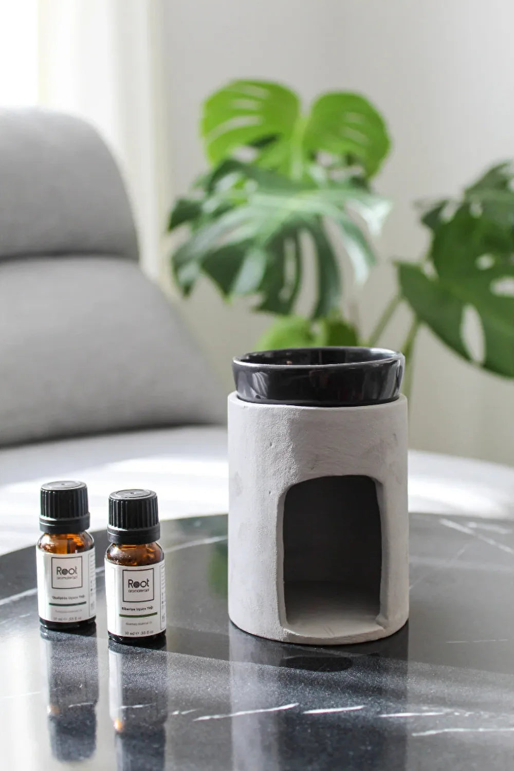 Root Aromaterapi-Kule Model Gri Buhurdanlık-Buhurdanlık-3-Milagron.com