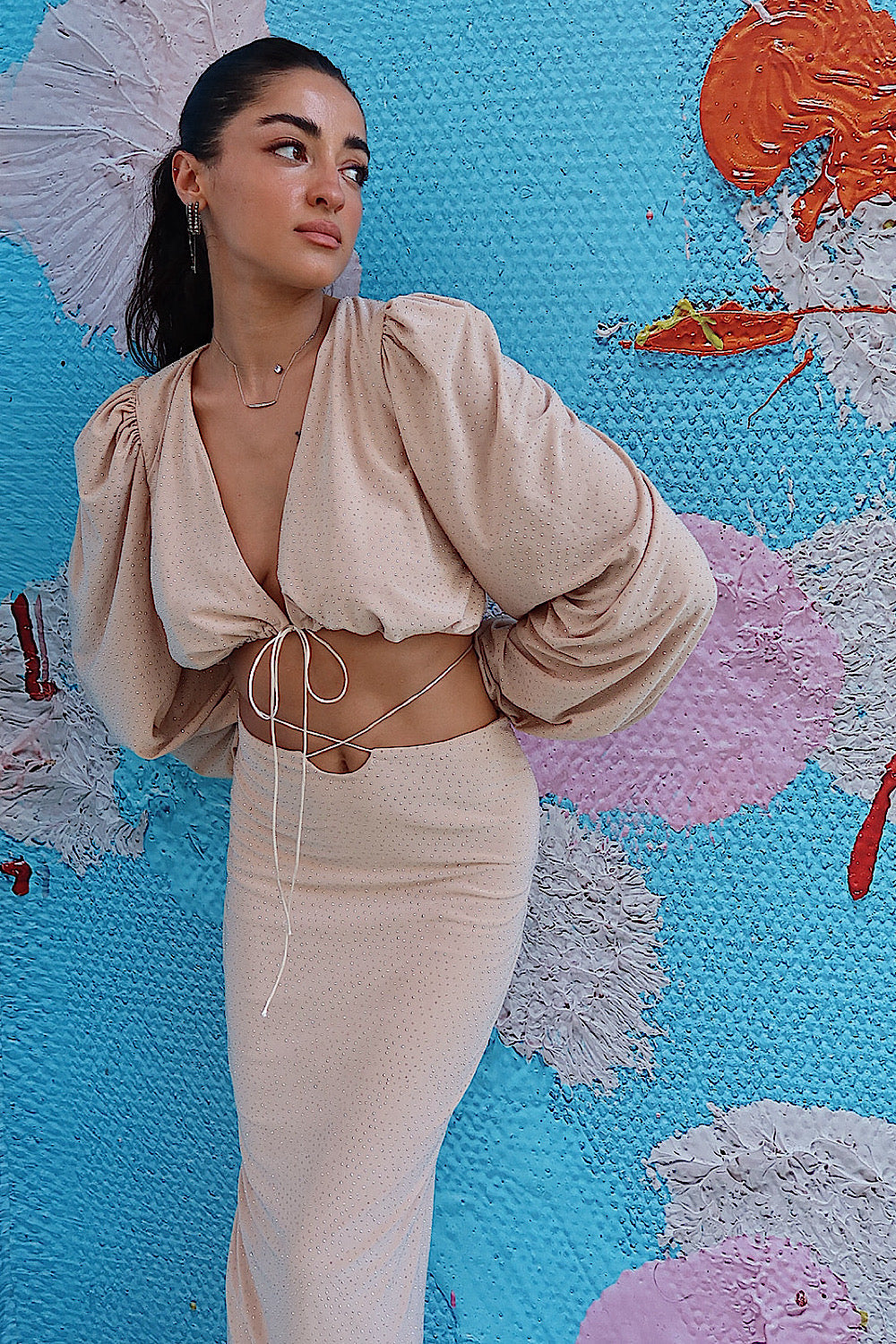 Kadın Siyah Midi Etek Ve Üst İkili Takım - 9