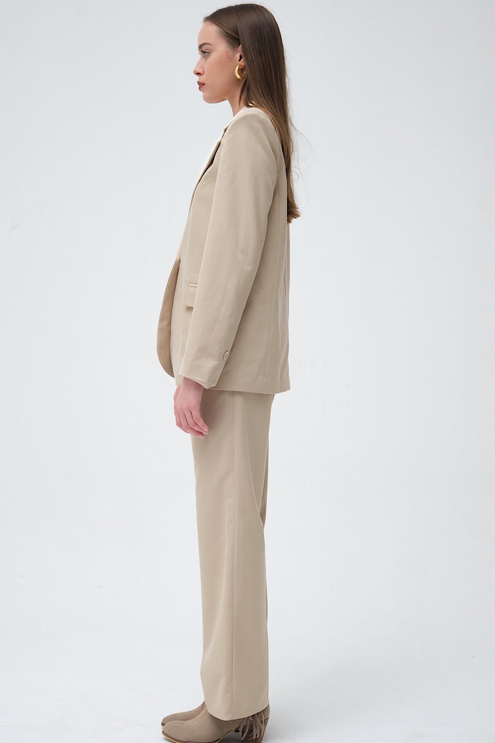 Roselenda-San Pedro Beige Pants-Kumaş Pantolon-3-Milagron.com