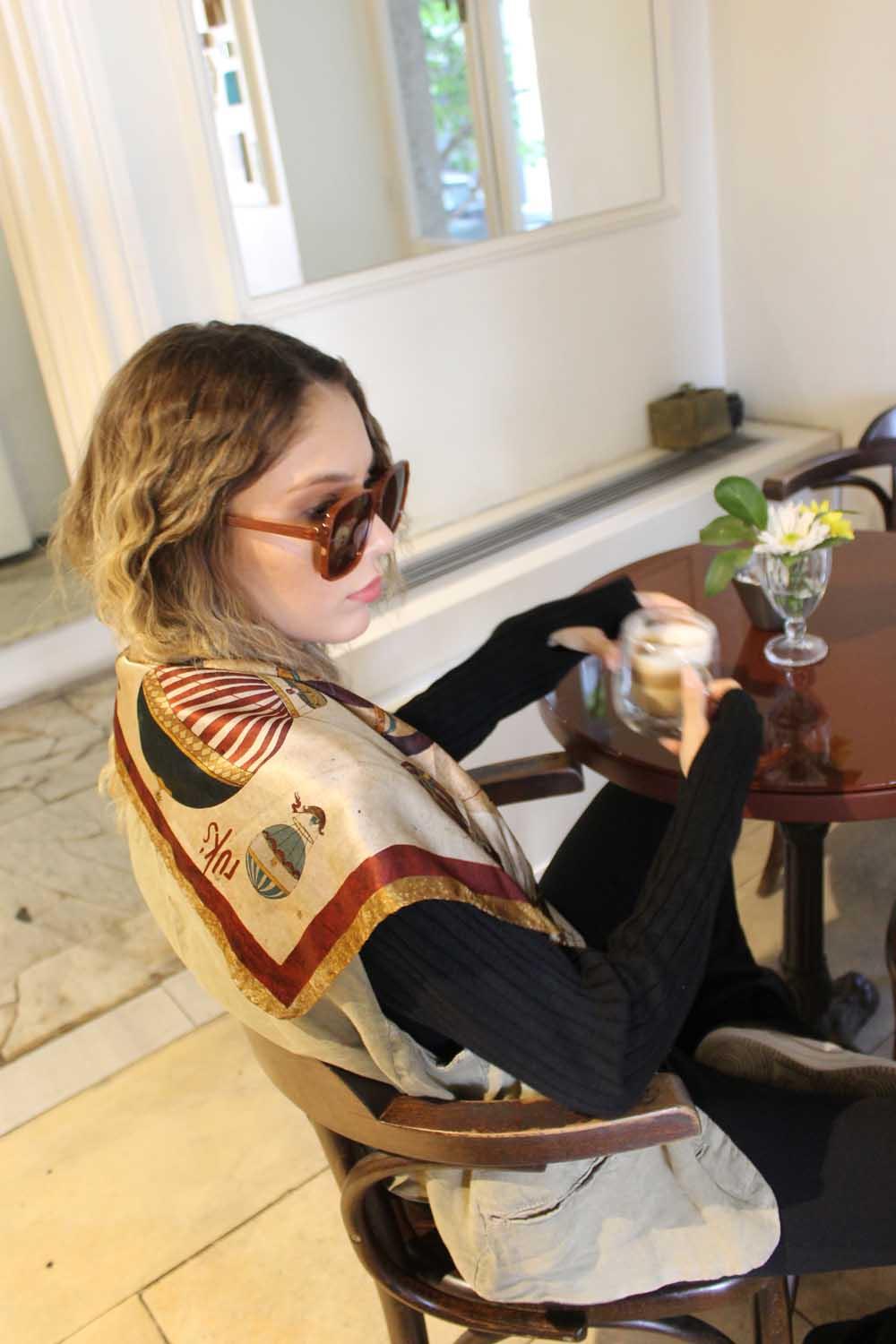 Ruksstore-Balloon İpek İllüstrasyon Eşarp Fular-Şal & Fular-3-Milagron.com