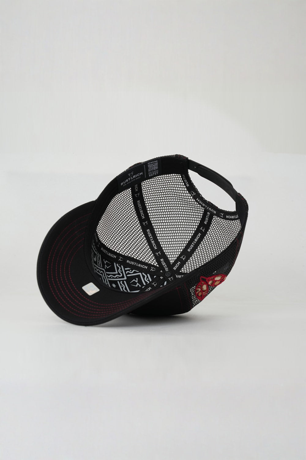 RustandRich-Baseball Şapka The Indians Collection Red Indian Siyah/kırmızı Unisex-Şapka-5-Milagron.com