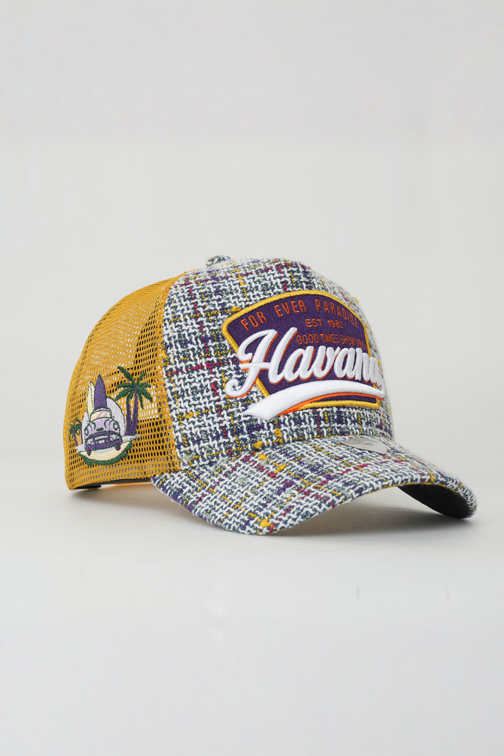 RustandRich-Trucker Şapka City's Collection Havana Beyaz Unisex-Şapka-3-Milagron.com