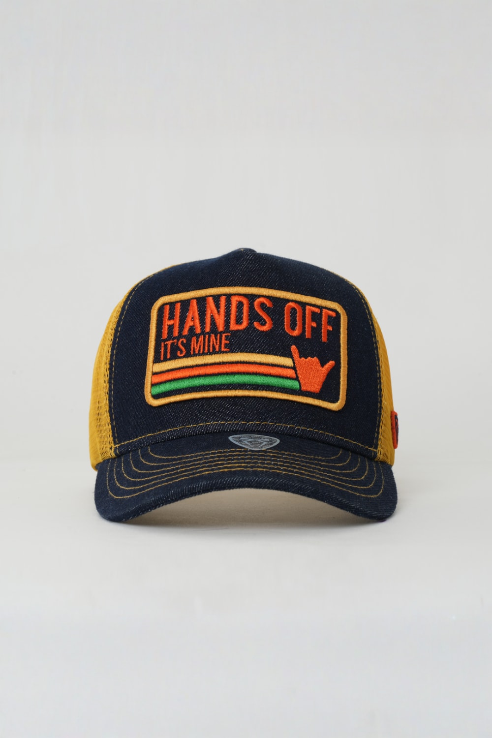 RustandRich-Trucker Şapka Urban Collection Hands Off Denim Unisex-Şapka-2-Milagron.com
