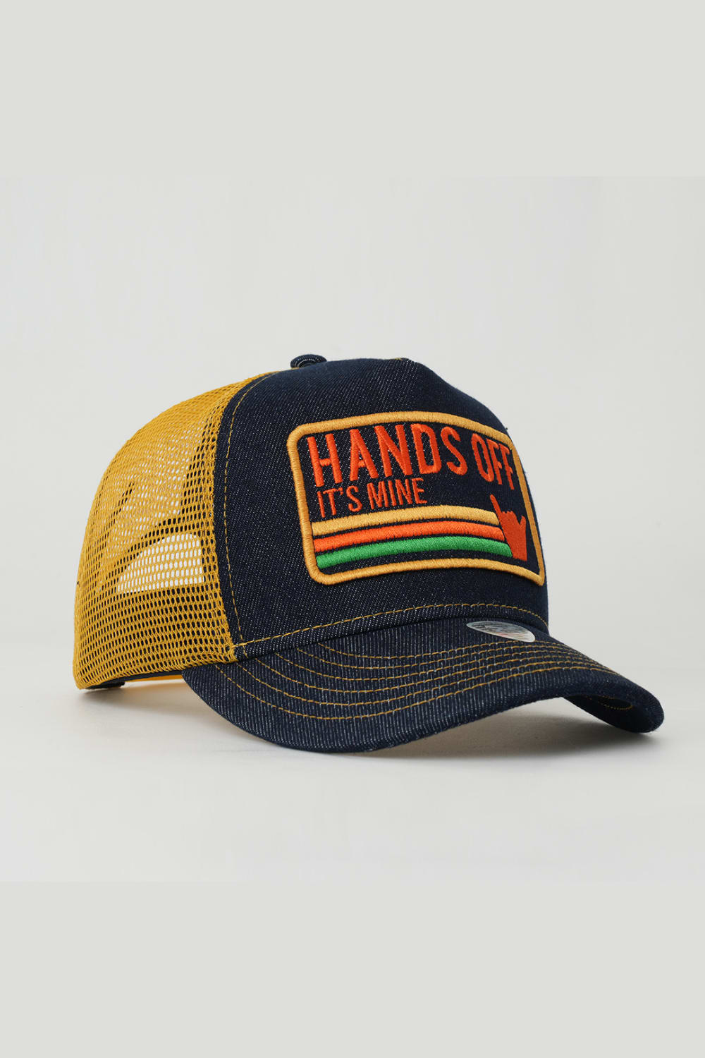 RustandRich-Trucker Şapka Urban Collection Hands Off Denim Unisex-Şapka-3-Milagron.com
