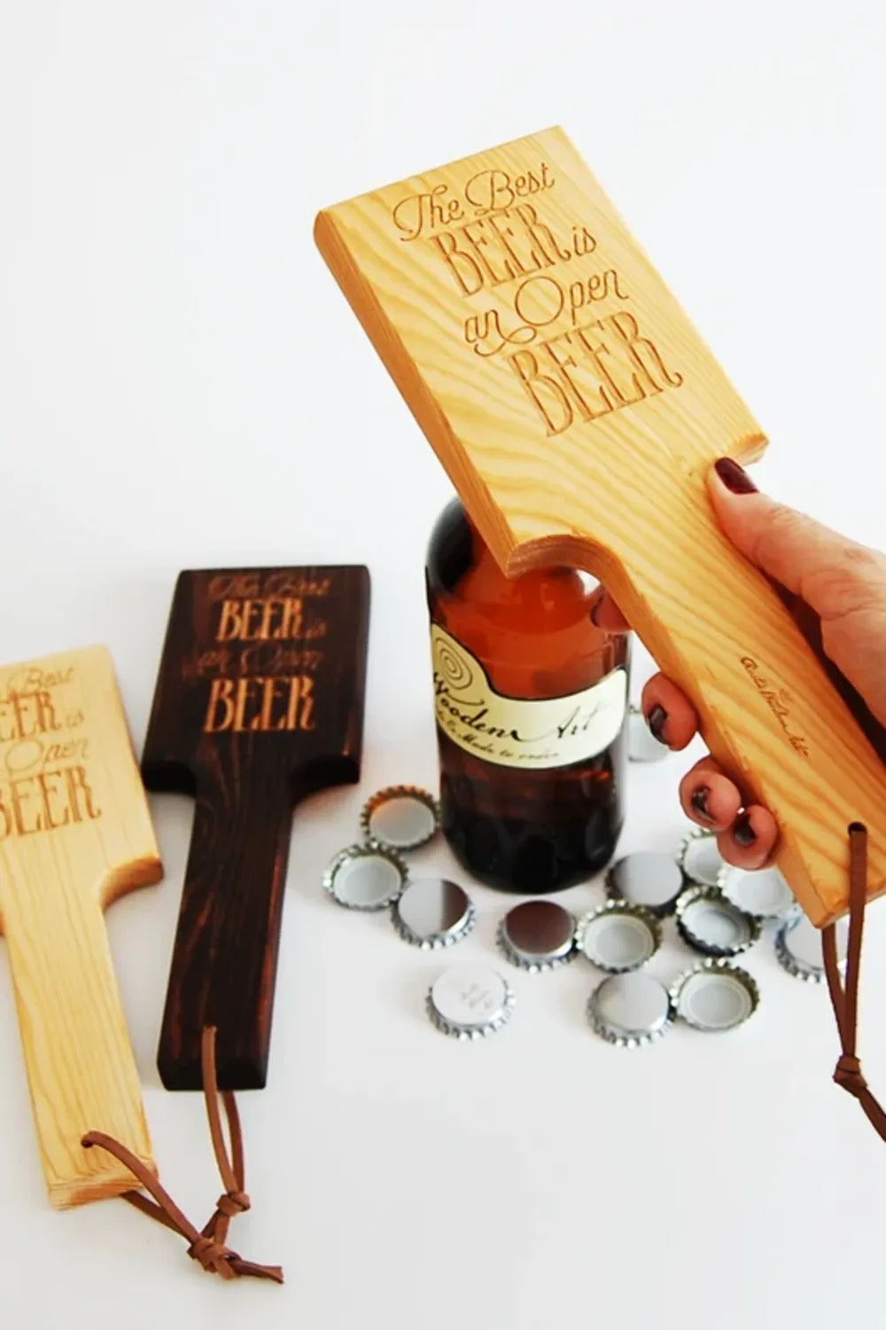 Rustic Wooden Art-Ahşap Handheld Şişe Açacağı-Mutfak Aksesuarları-2-Milagron.com