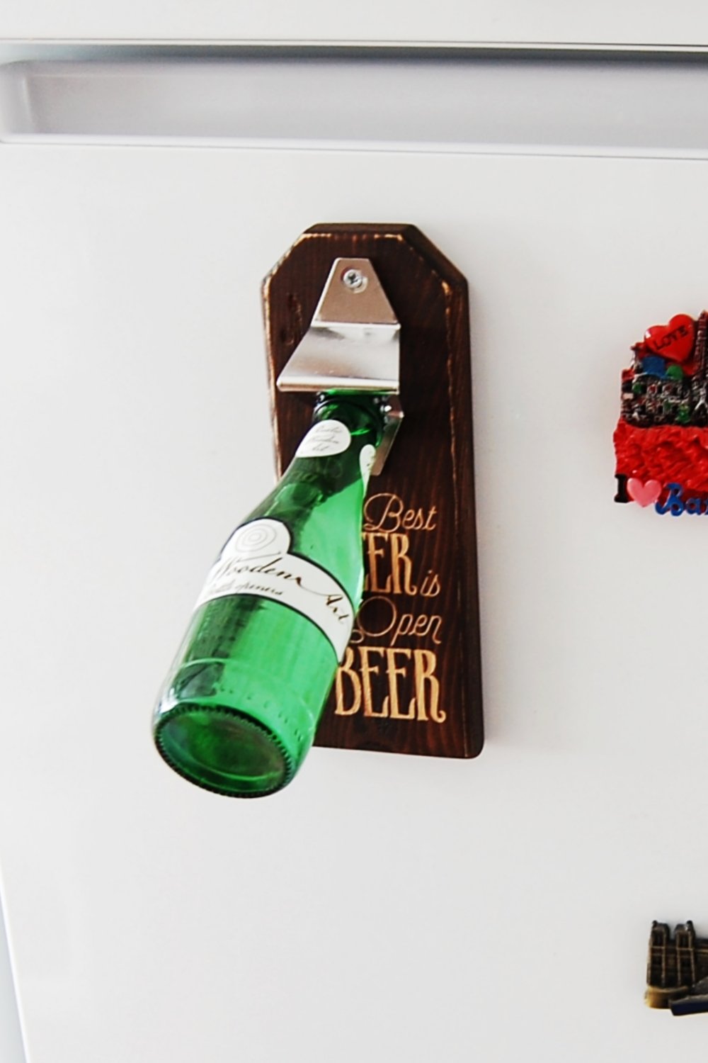 Rustic Wooden Art-The Best Beer Şişe Açacağı - Buzdolabı İçin-Mutfak Aksesuarları-3-Milagron.com