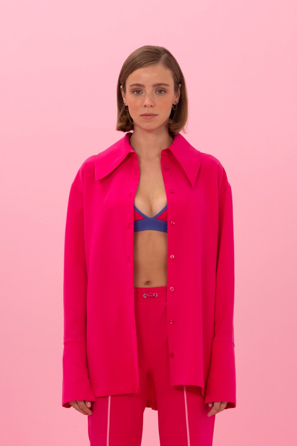 SBNM-After Party Fuchsia Shirt-Gömlek-1-Milagron.com