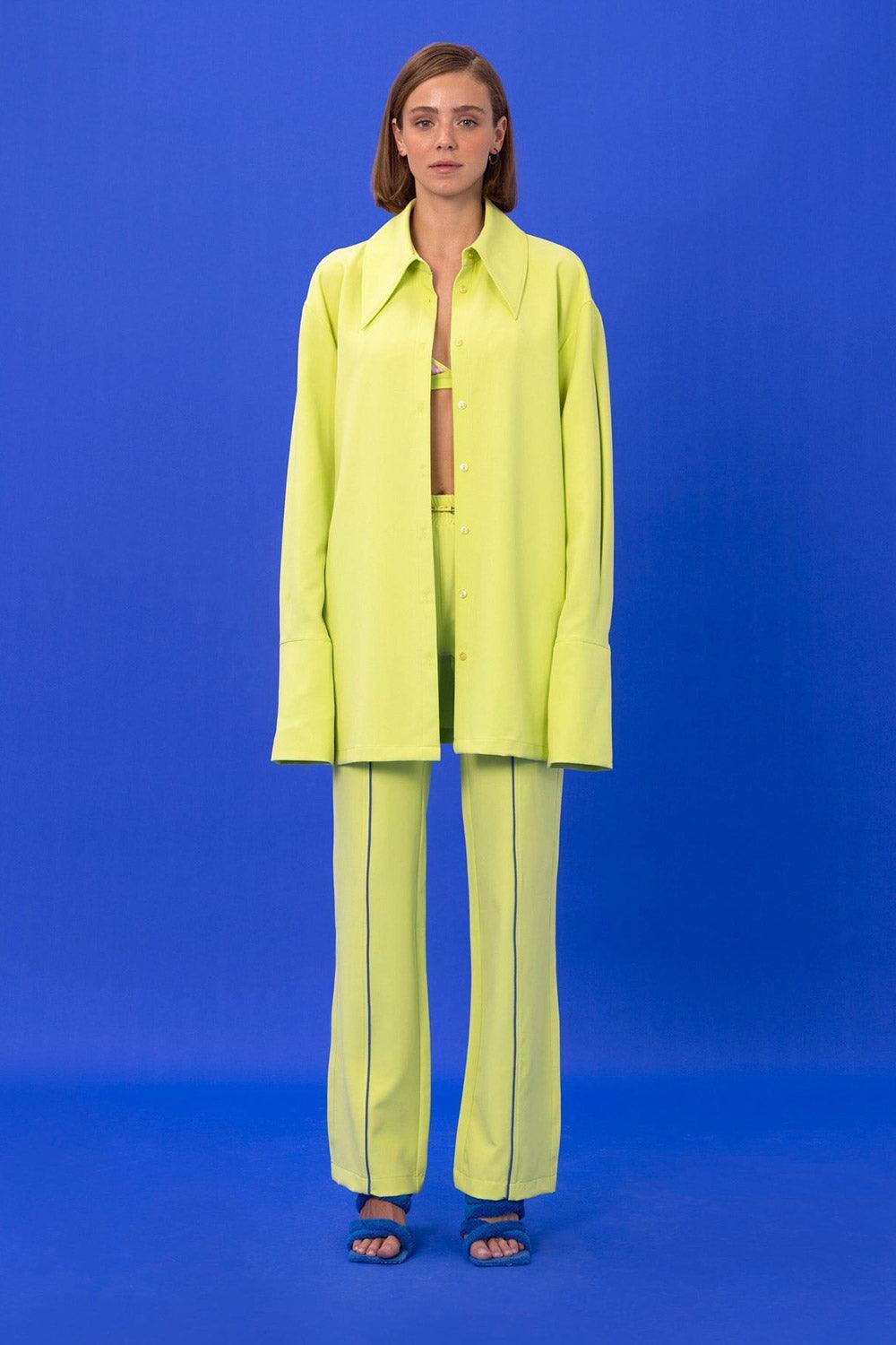 SBNM-After Party Lime Shirt-Gömlek-1-Milagron.com