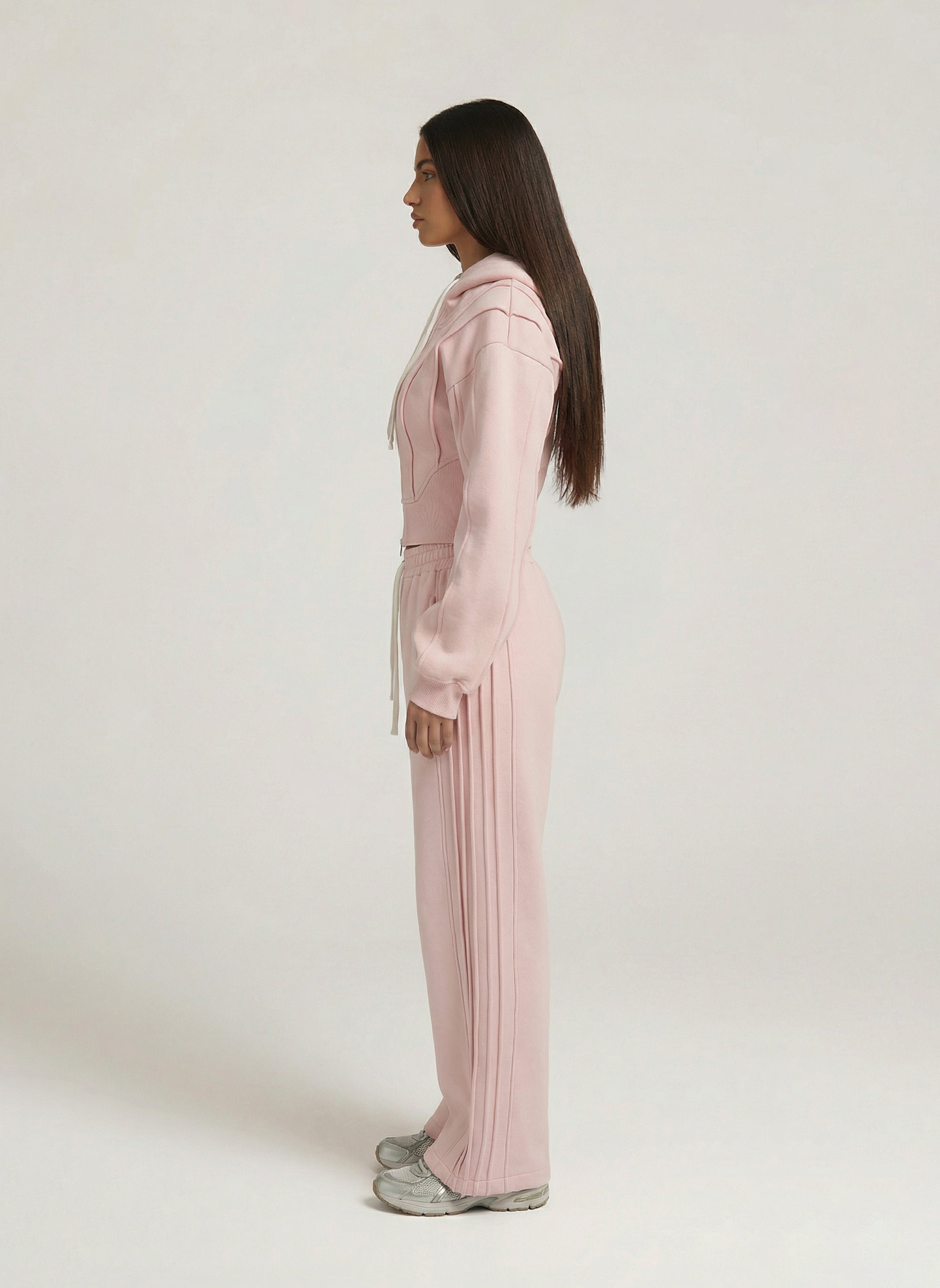 Baby Pink Zipped Hoodie