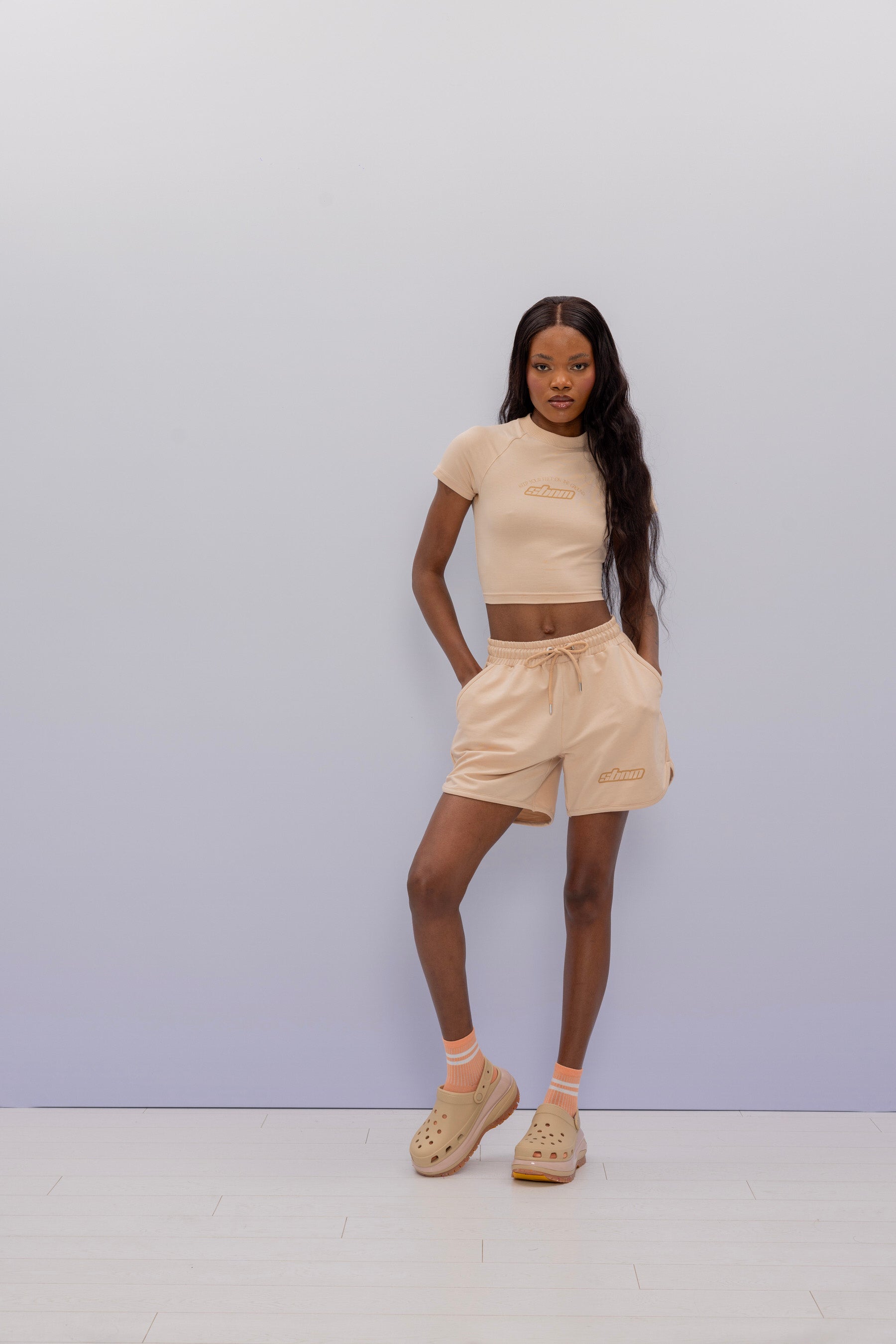 SBNM-'' Calm Mind '' Crop Baby Tee-Crop Top-6-Milagron.com