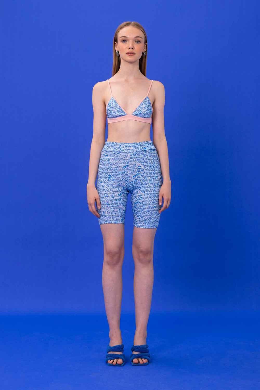 SBNM-Navy Logomania Biker Short-Şort-1-Milagron.com