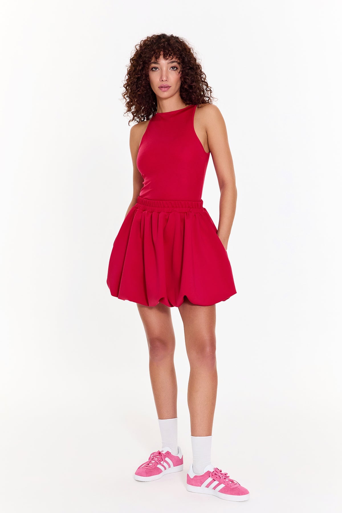 SBNM-Pink High Neck Tanktop-Top-4-Milagron.com