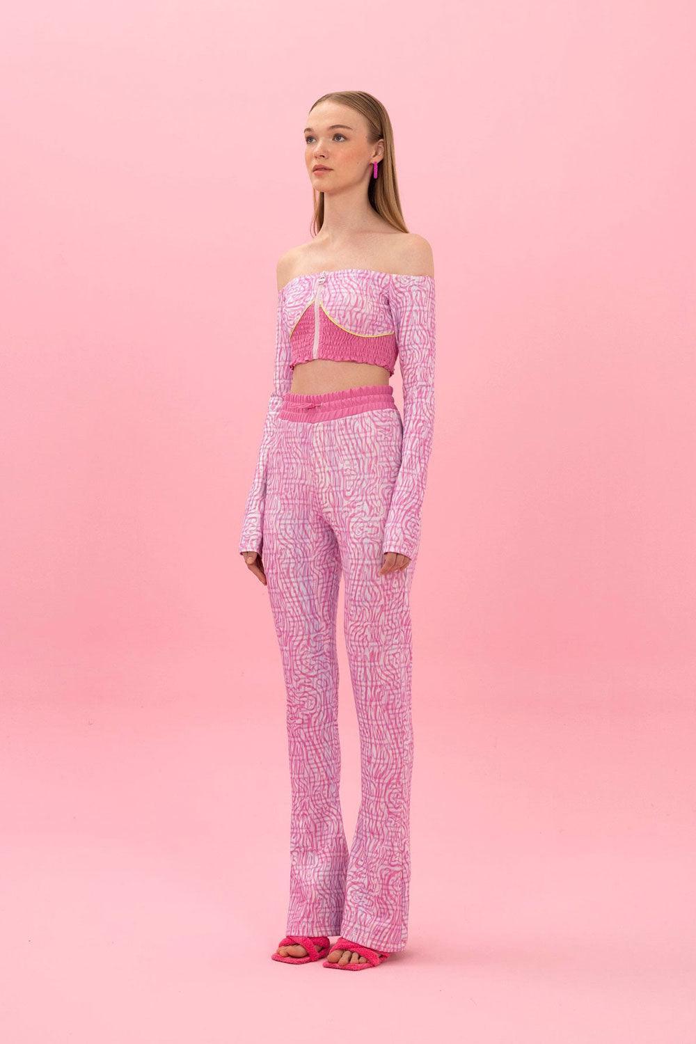 SBNM-Pink Logomania Flare Pants-Pantolon-8-Milagron.com