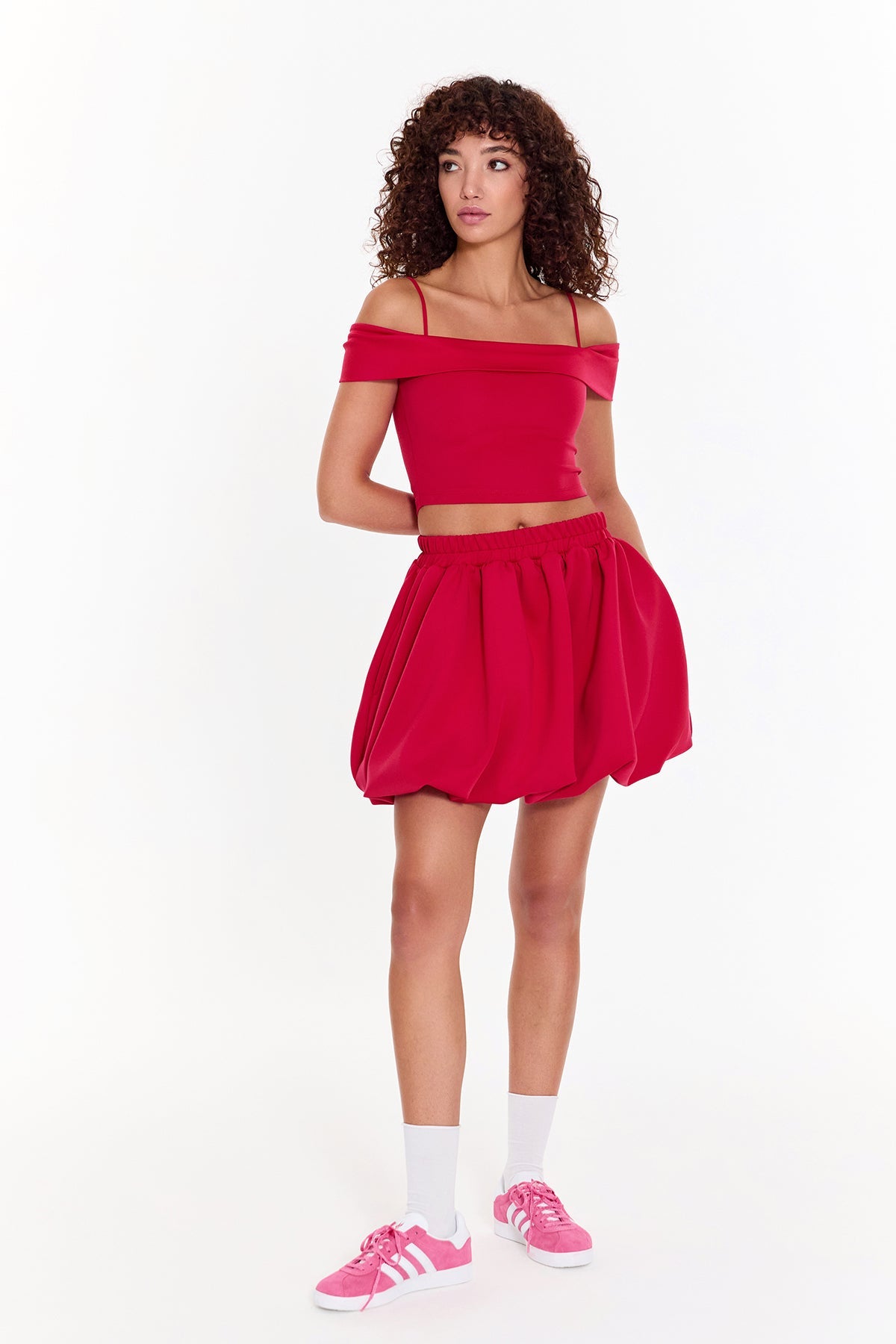 SBNM-Pink Off Shoulder Top-Top-2-Milagron.com