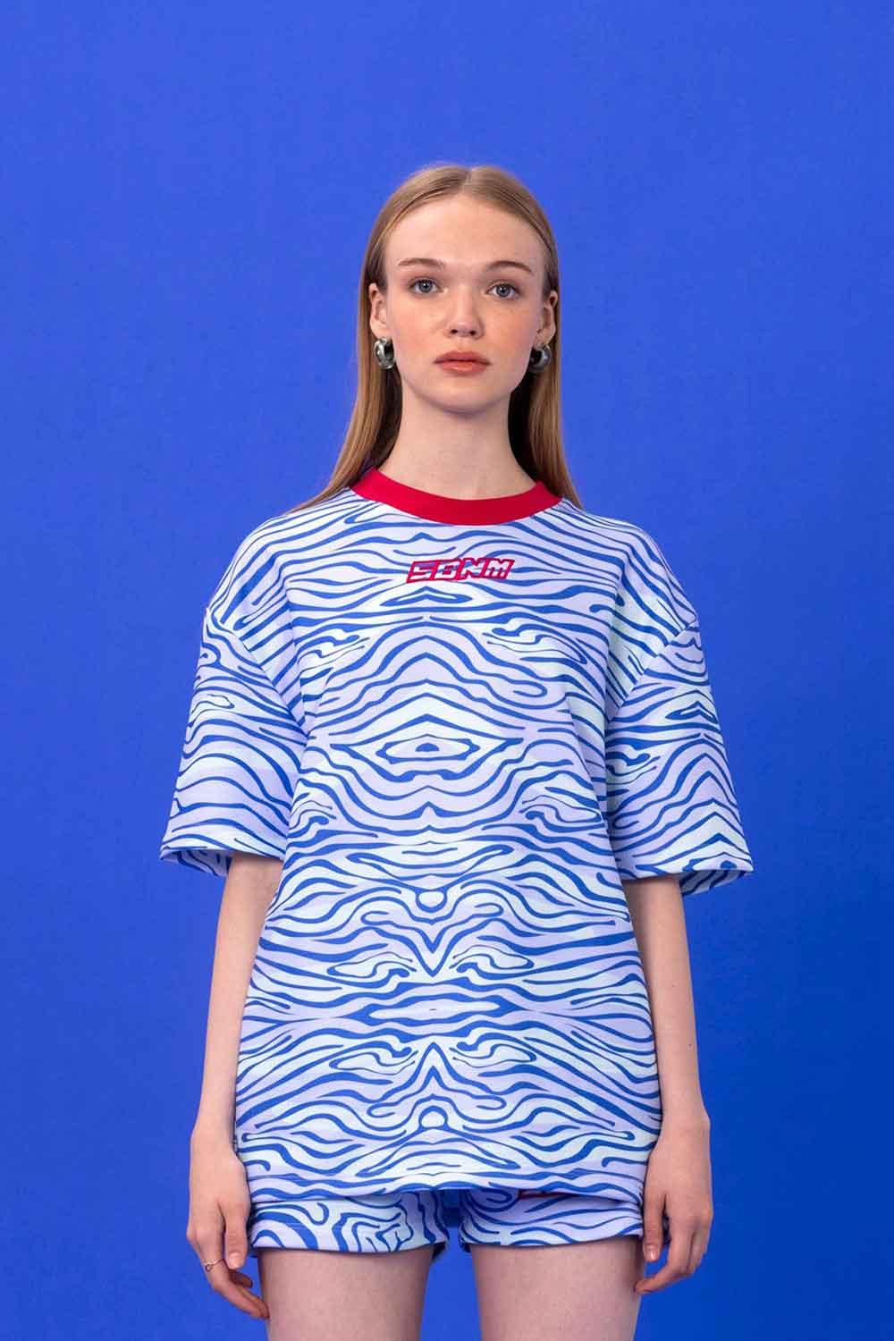 SBNM-Seasta Blue Cotton Blend T Shirt-T-Shirts-1-Milagron.com