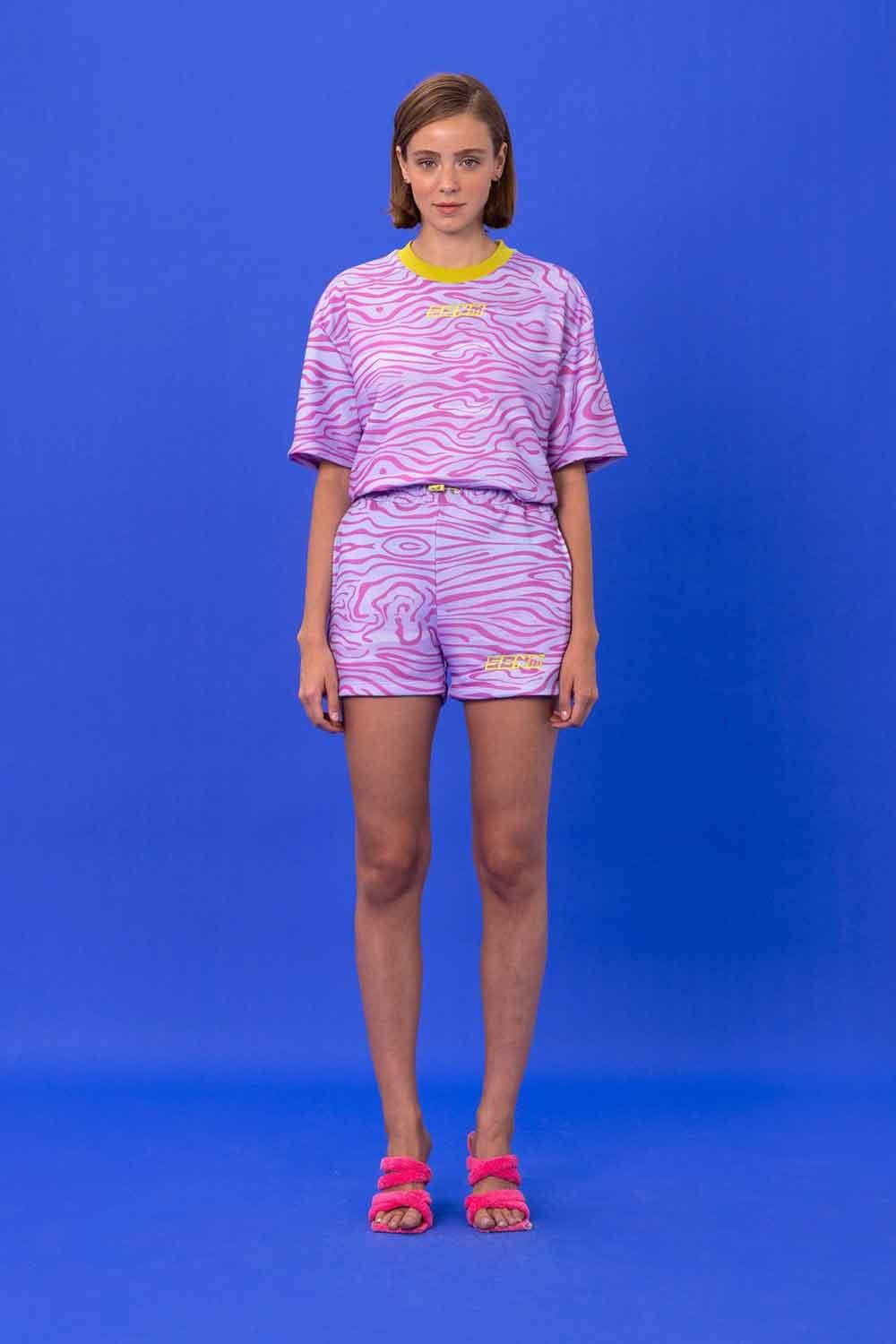 SBNM-Seasta Pink Cotton Blend Short-Şort-1-Milagron.com