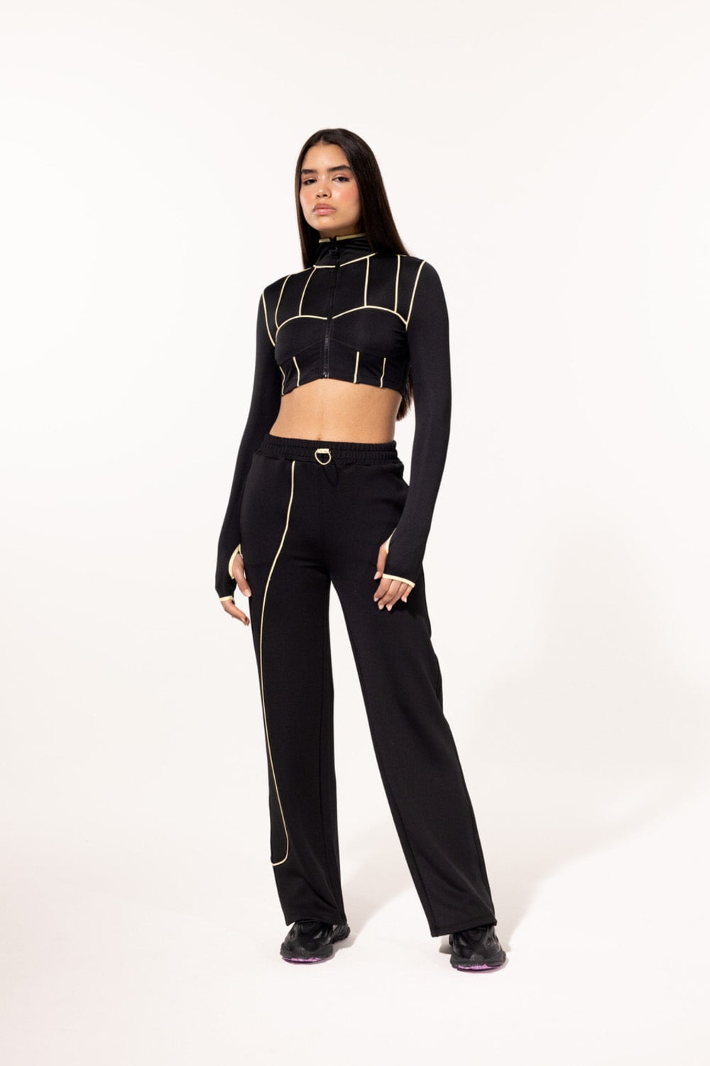 SBNM-Yellow Contrast Straight Pants-Eşofman-6-Milagron.com