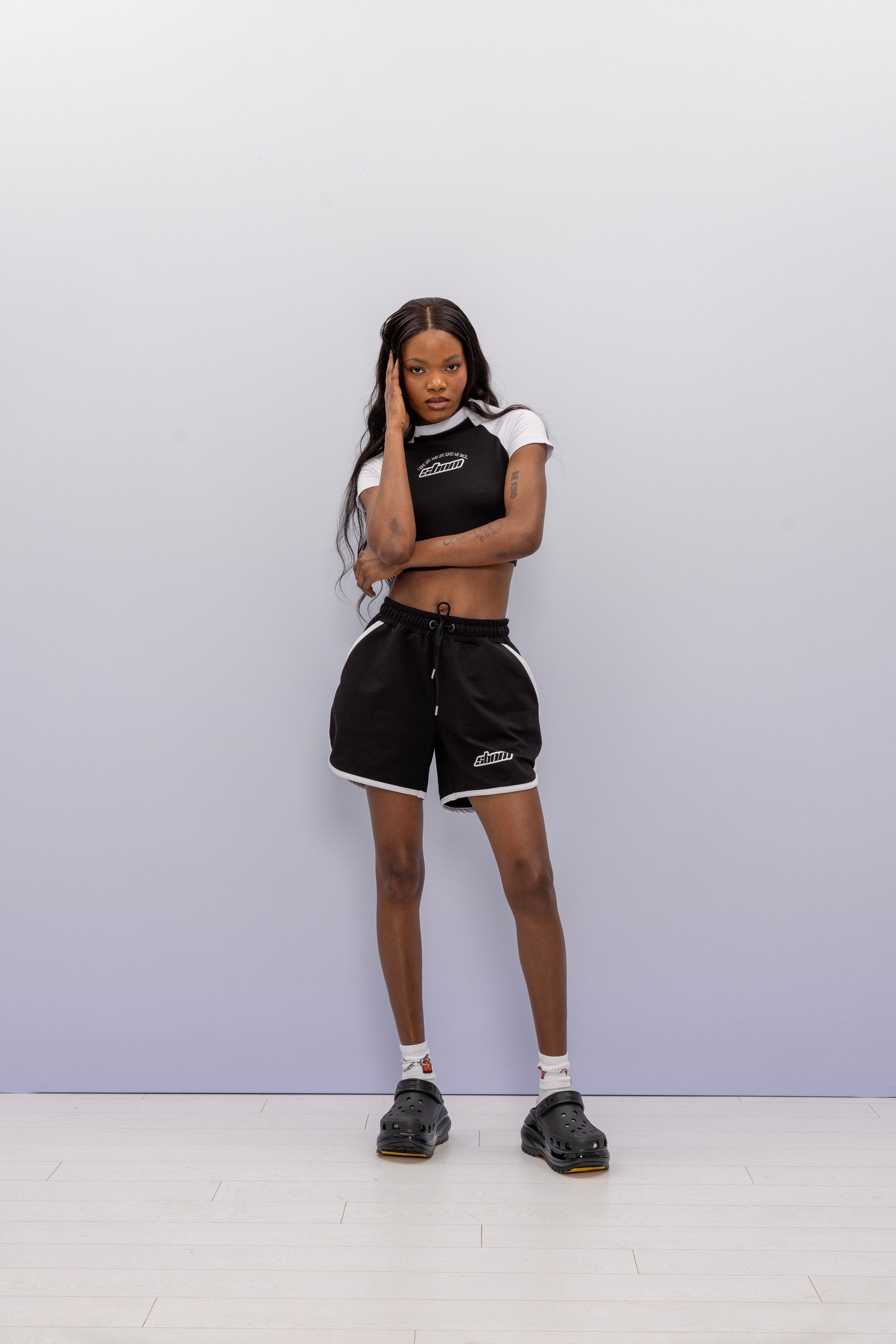 SBNM-'' Ying Yang '' Crop Baby Tee-T-Shirts-6-Milagron.com