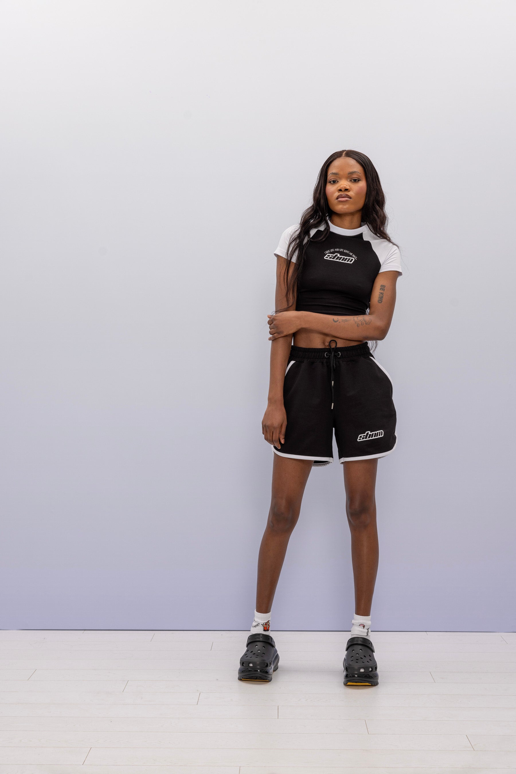 SBNM-'' Ying Yang '' Crop Baby Tee-T-Shirts-8-Milagron.com