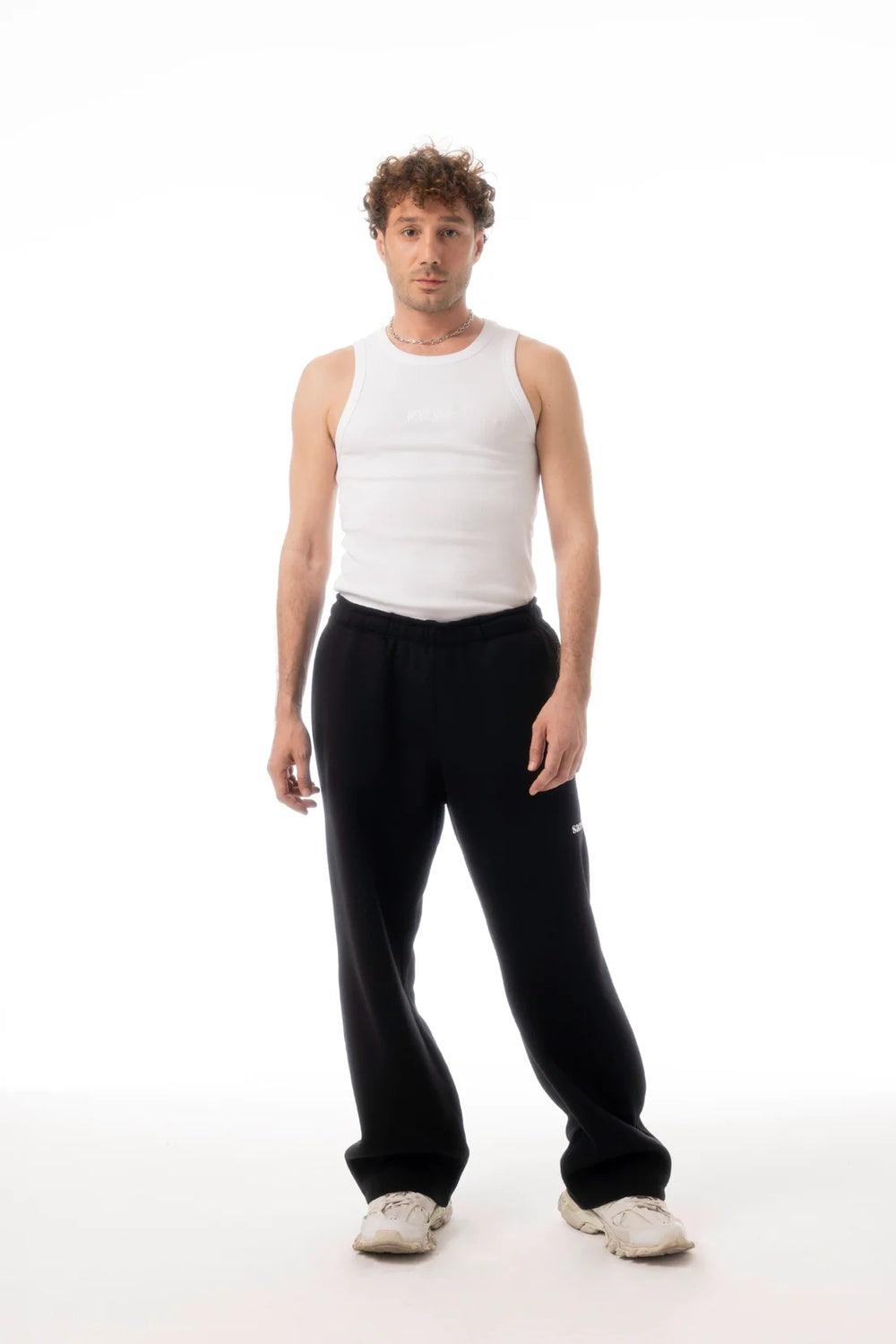 Sacré-Solid Black Sweat Pants-Eşofman-1-Milagron.com