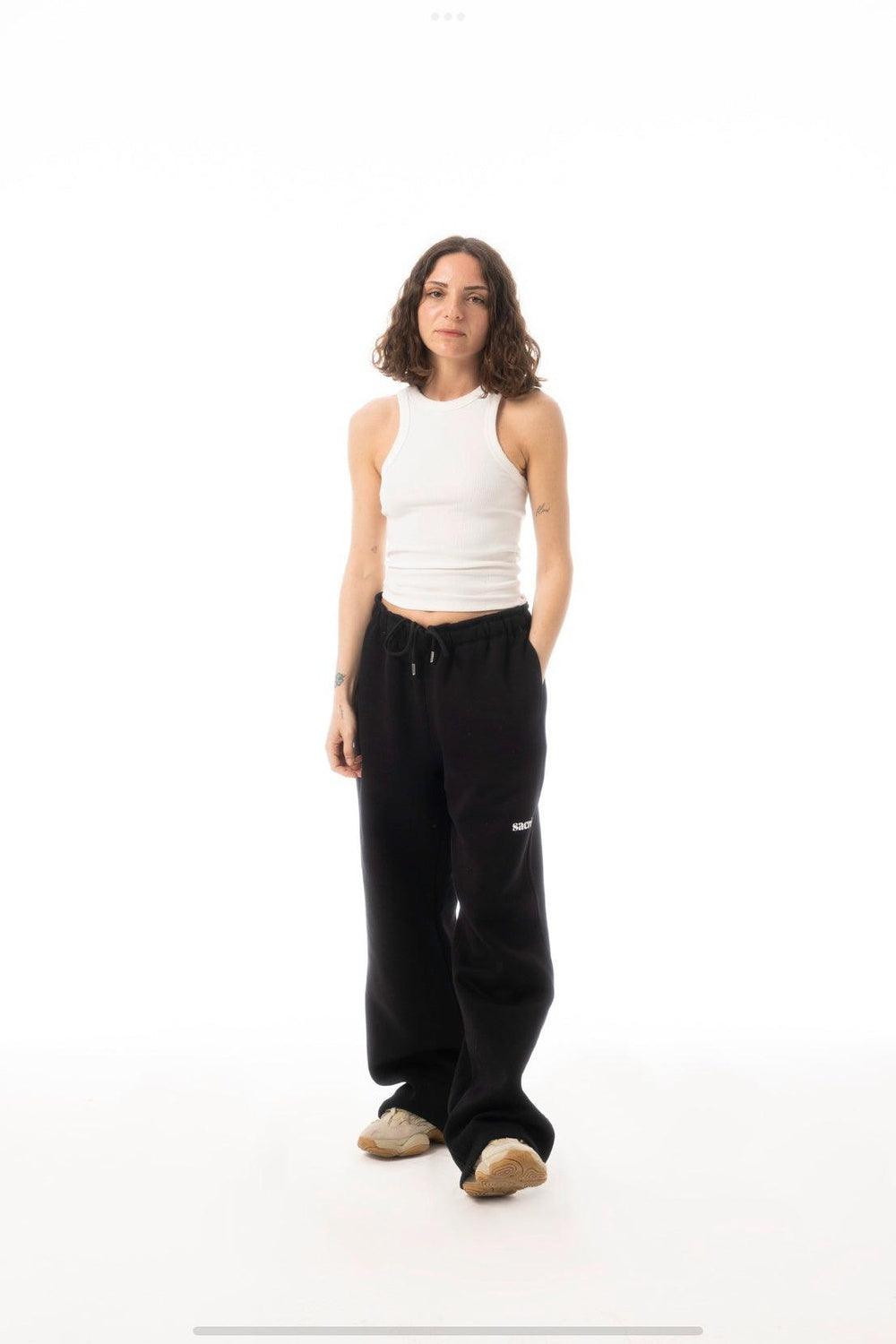 Sacré-Solid Black Sweat Pants-Eşofman-1-Milagron.com