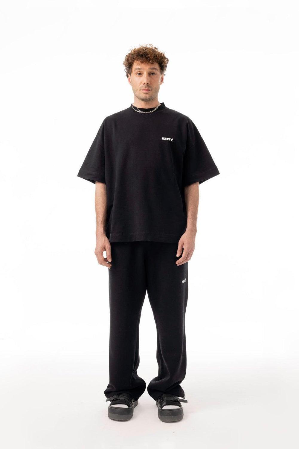 Sacré-Solid Black Tee-T-Shirts-1-Milagron.com