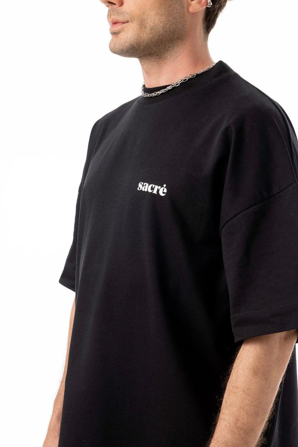 Sacré-Solid Black Tee-T-Shirts-2-Milagron.com